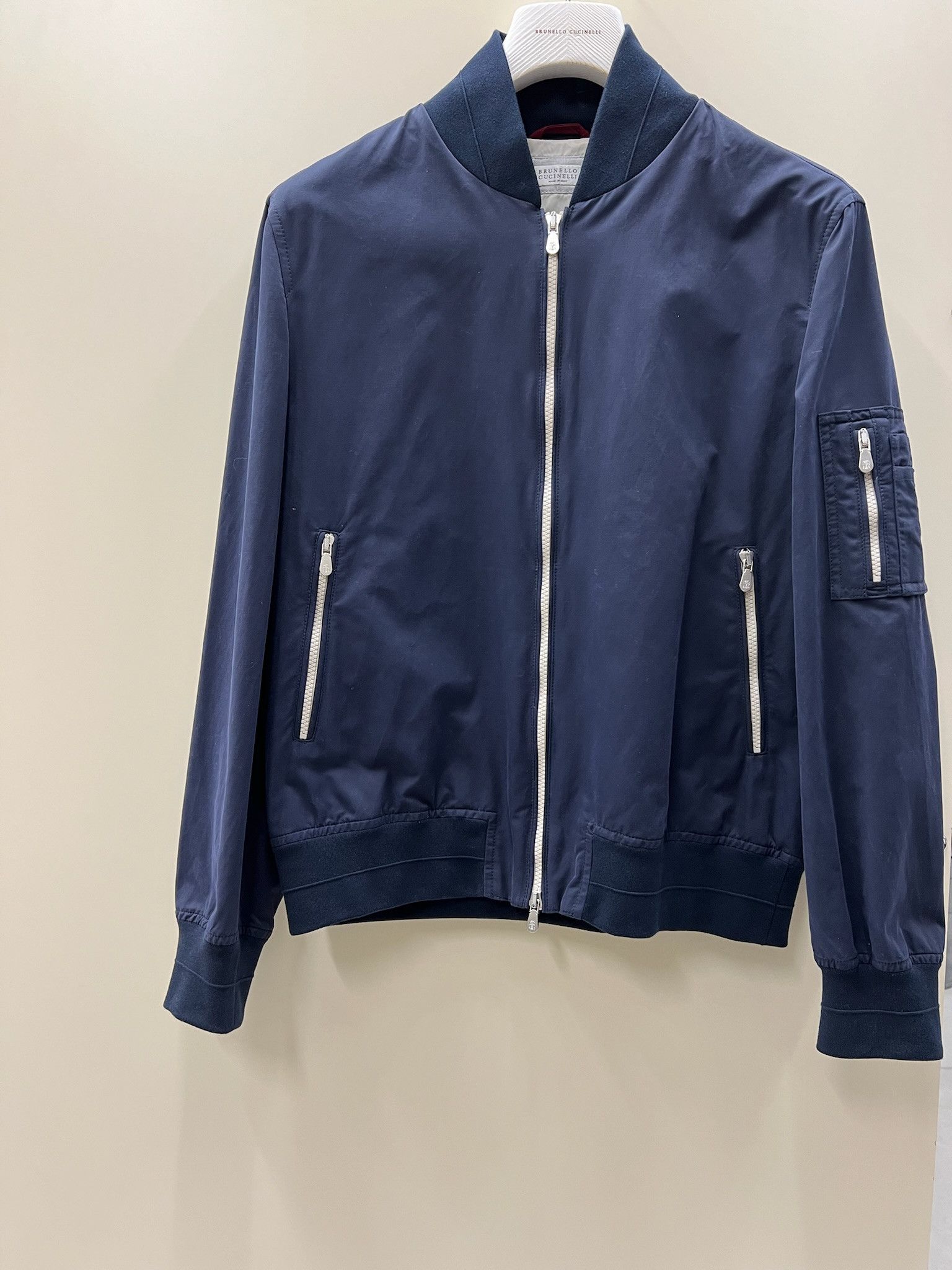 Brunello Cucinelli o1w1db10125 Bomber Jacket in Blue Size US M / EU 48-50 / 2 - 1 Thumbnail