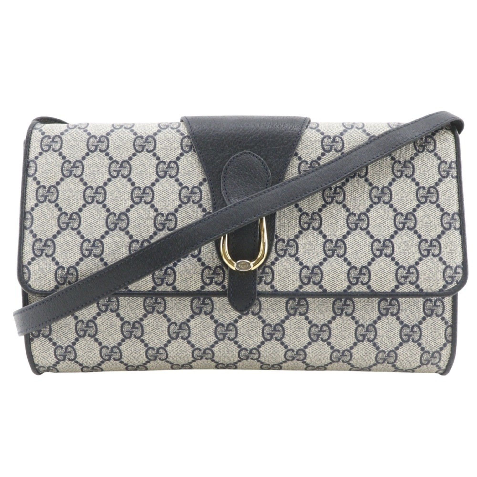 Gucci Gucci Old Shoulder Bag 2-Way Clutch 904.02.050 GG Plus Gray/Navy 2-way A5 Magnetic Closure Women's Size ONE SIZE - 1 Thumbnail