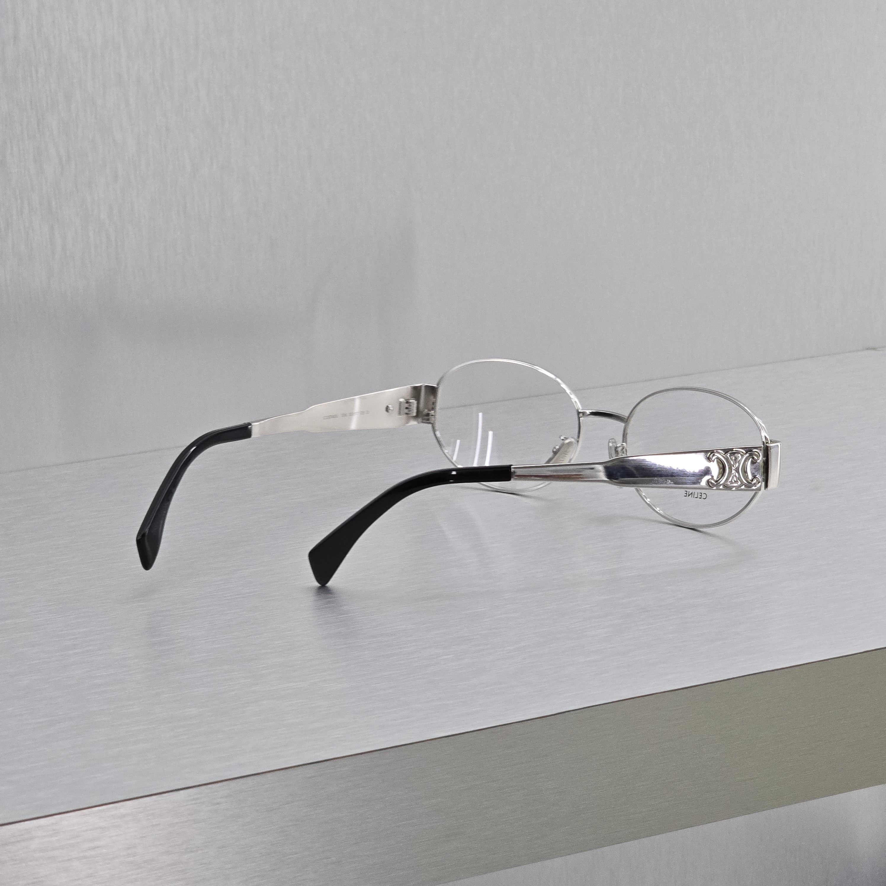 Celine CELINE Metal Triomphe CL50140U 016 Oval Glasses SILVER Size ONE SIZE - 9 Thumbnail