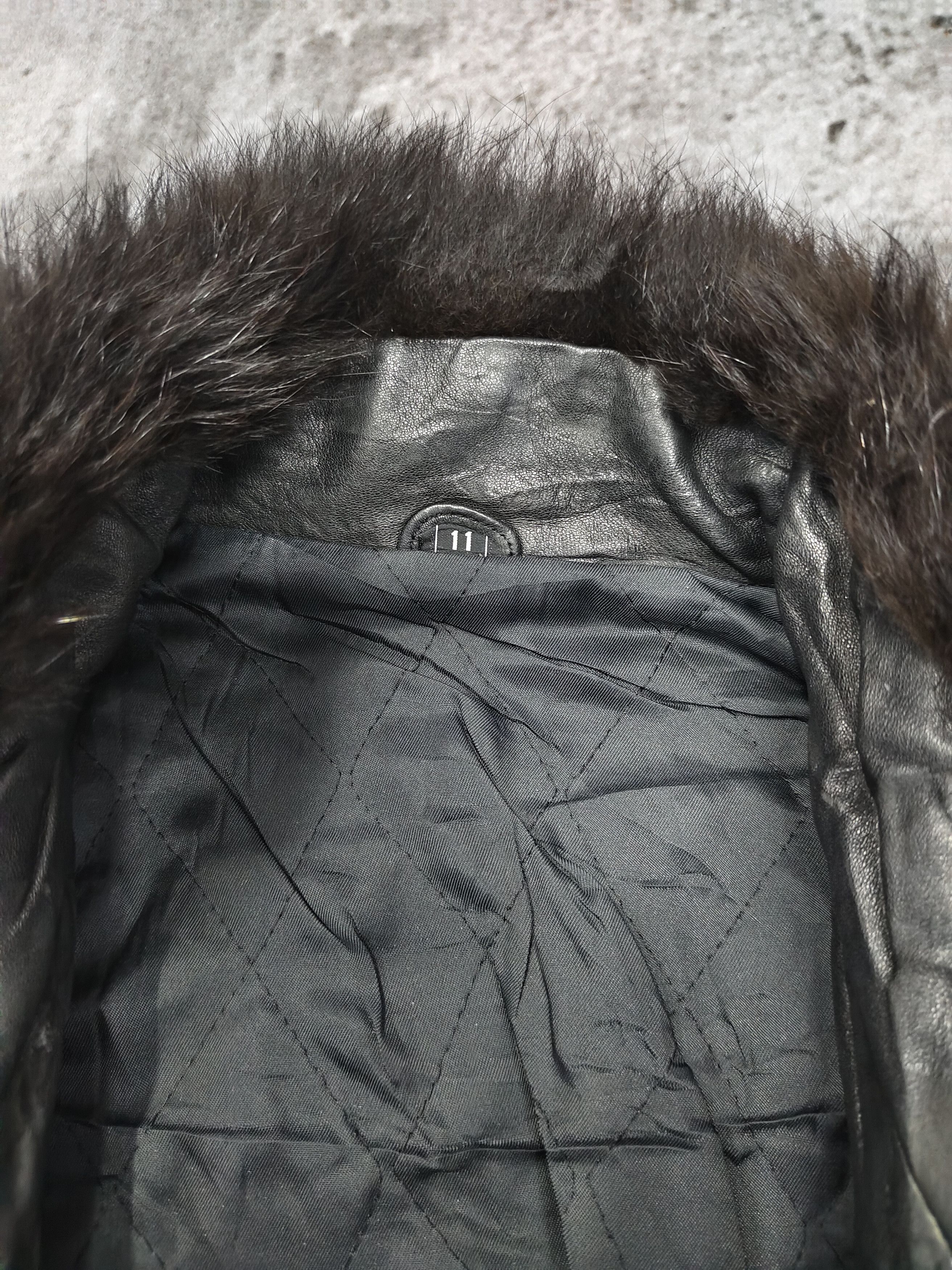 Japanese Brand 90s Unbrand🇯🇵 Real Fur Sleeve Trim Goatskin Leather Jacket Size L / US 10 / IT 46 - 11 Thumbnail