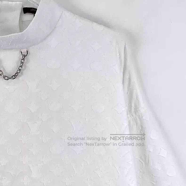 Louis Vuitton Louis Vuitton White logo jacquard full-print cotton crew n Size XS / US 0-2 / IT 36-38 - 3 Thumbnail