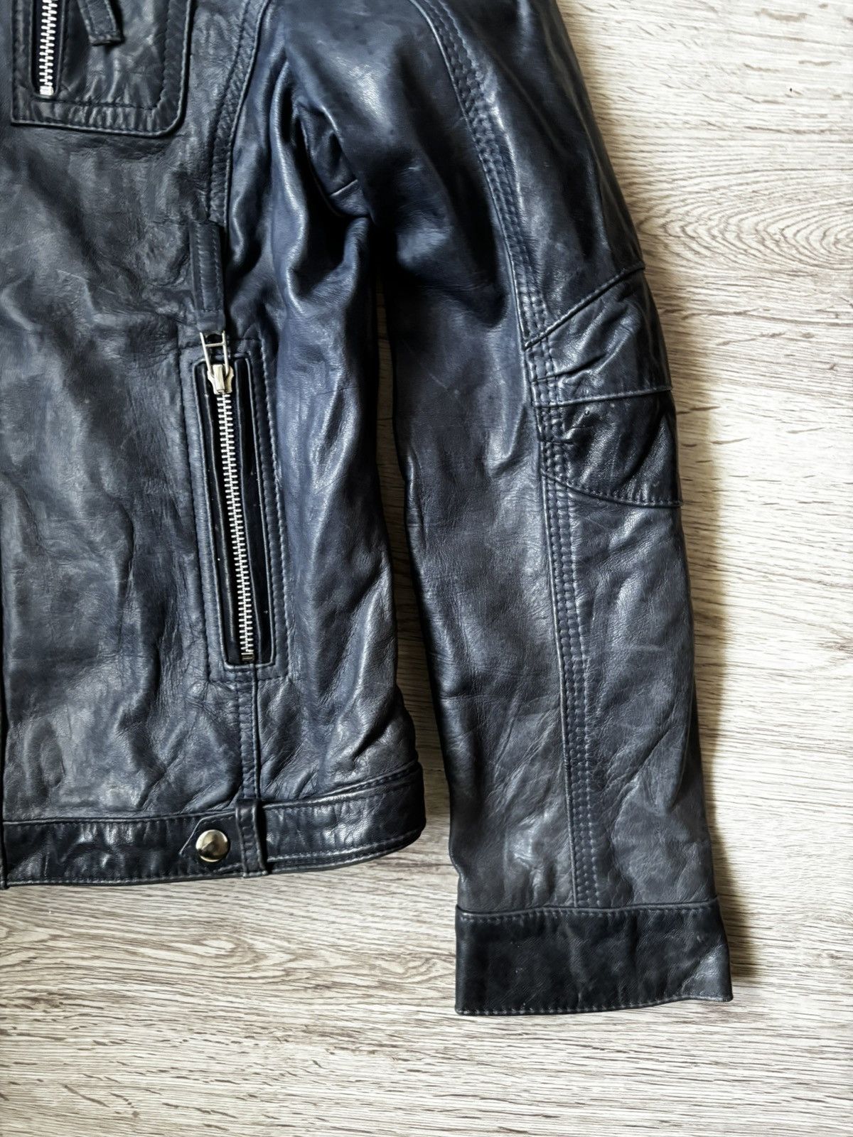 Other Renzo Costa Dark Blue Leather Jacket M – Peru Made Size M / US 6-8 / IT 42-44 - 2 Thumbnail
