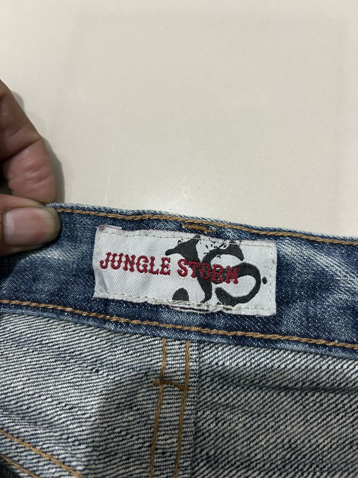 Japanese Brand × Jungles × Vintage Vintage Jungle Storm Double Waist Denim Jeans Size US 34 / EU 50 - 6 Thumbnail