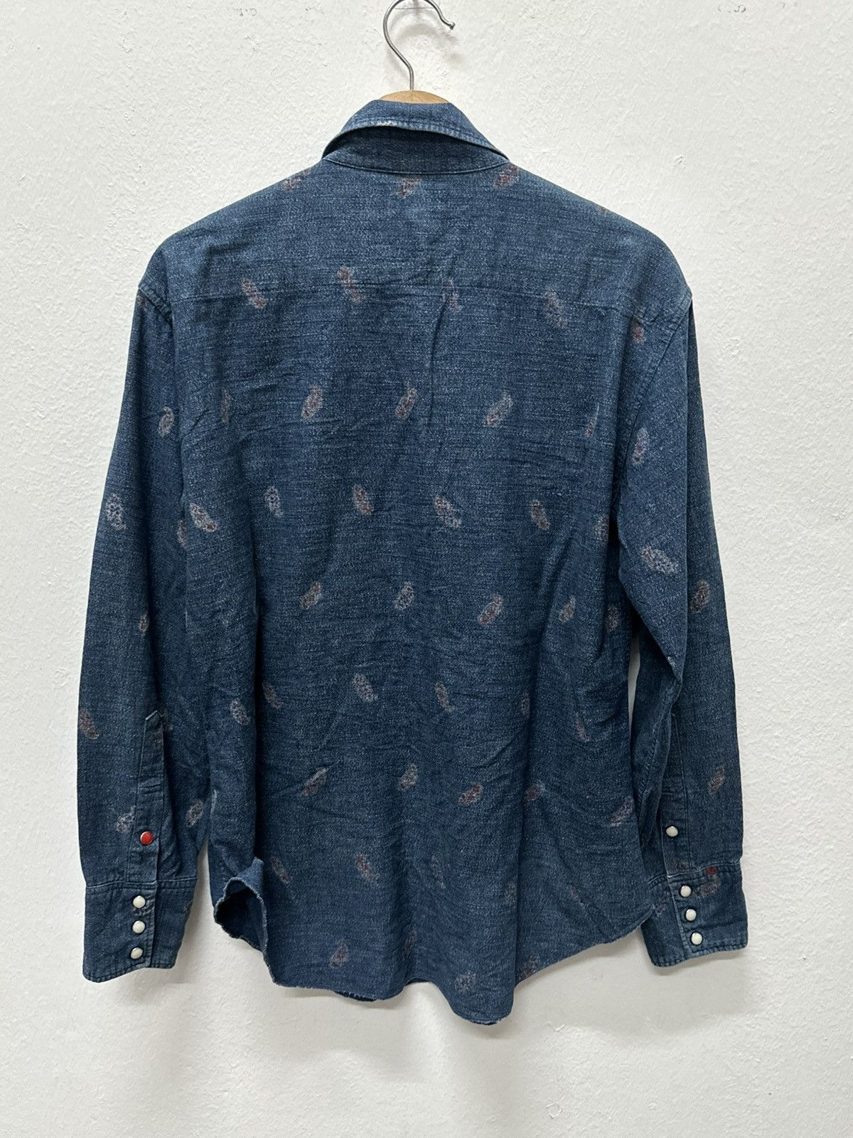 45rpm 45R/45RPM☆Indigo Dyed Paisley L/S Western Snap Button Size US M / EU 48-50 / 2 - 13 Thumbnail