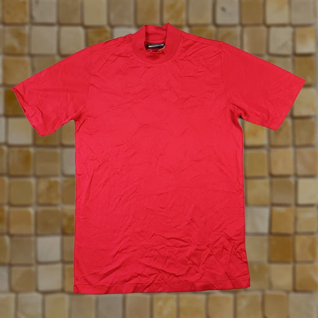 Vintage Outer Banks T-Shirt Short Sleeve Red Mens S Mock Turtle Neck 90s 00s Vintage Cotton Embroidered Logo Shirt Size 36R - 1 Thumbnail