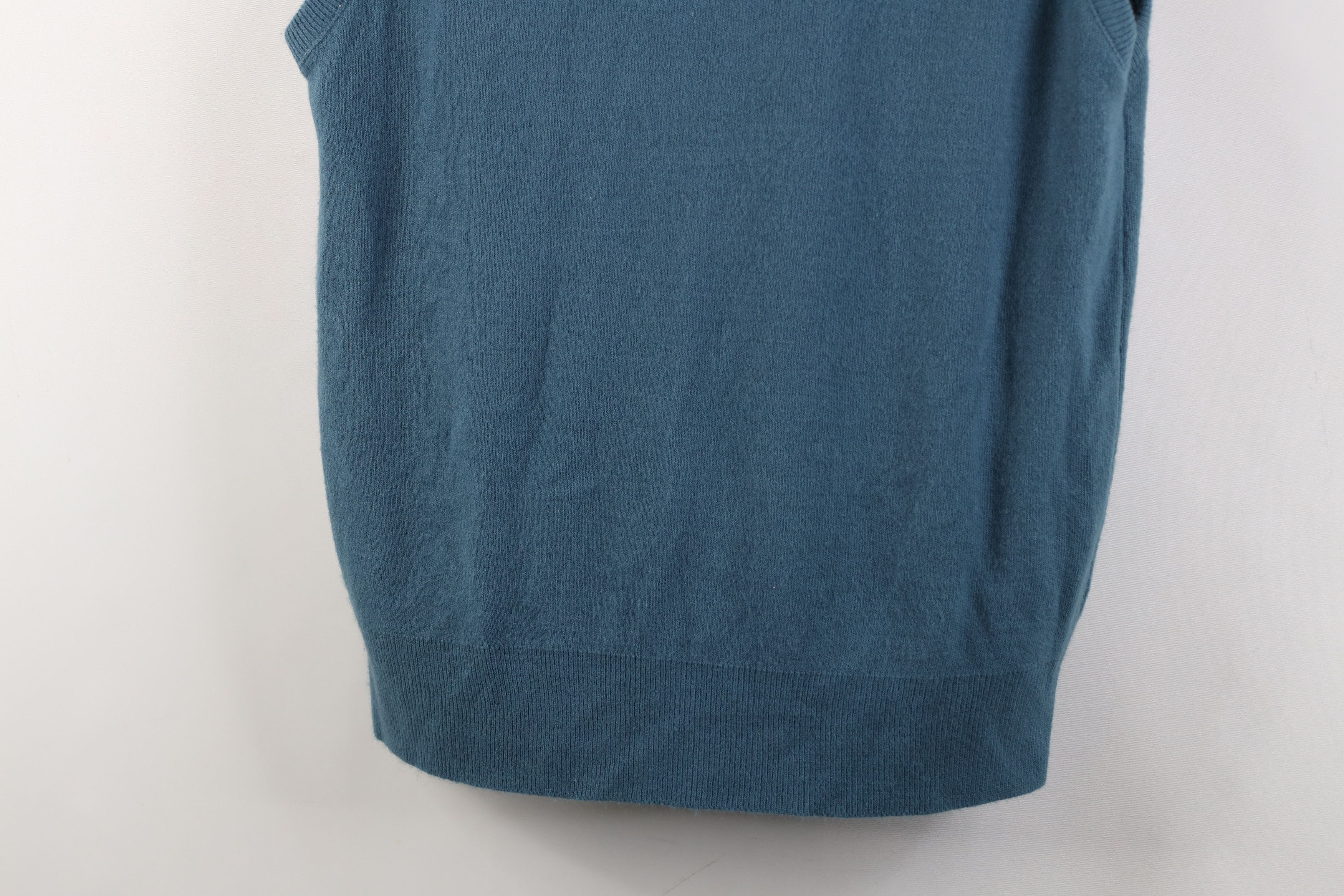 Vintage Vintage 50s Pilgrim Soft Knit V-Neck Sweater Vest Teal USA Size XL / US 12-14 / IT 48-50 - 9 Thumbnail