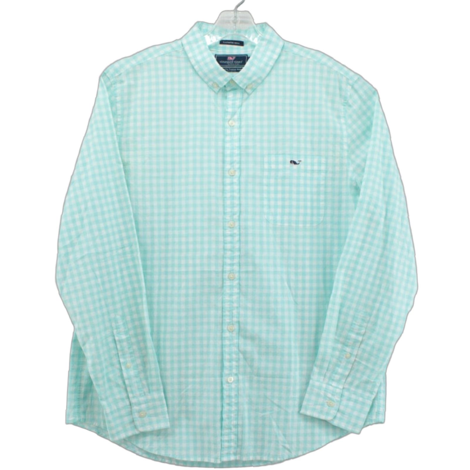 Vineyard Vines VINTAGE Vineyard Vines Tucker Shirt Mens Large Gingham Check Long Sleeve Ming Green Button-Up Preppy Size US L / EU 52-54 / 3 - 1 Thumbnail