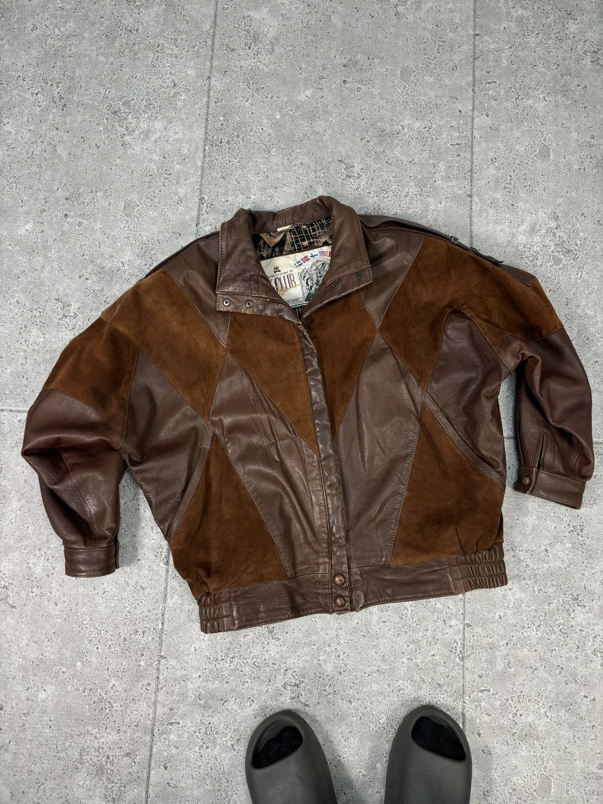 Japanese Brand × Vintage 2000s Japanese Patchwork Leather Jacket Avant Garde Brown Size US M / EU 48-50 / 2 - 1 Thumbnail