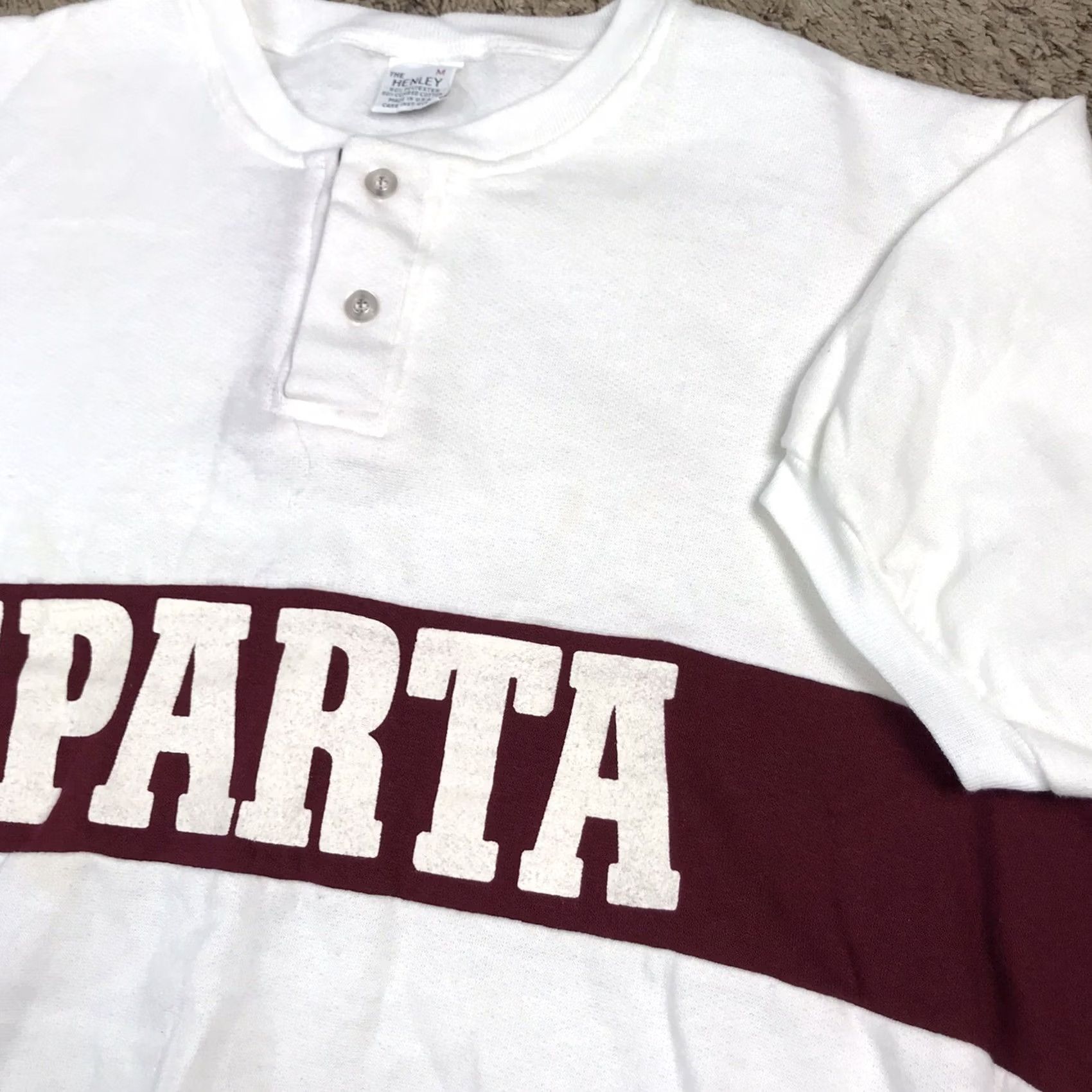 Vintage VINTAGE Sparta Graphic Henley Sweatshirt Mens M Short Sleeve Made USA Size US M / EU 48-50 / 2 - 4 Thumbnail