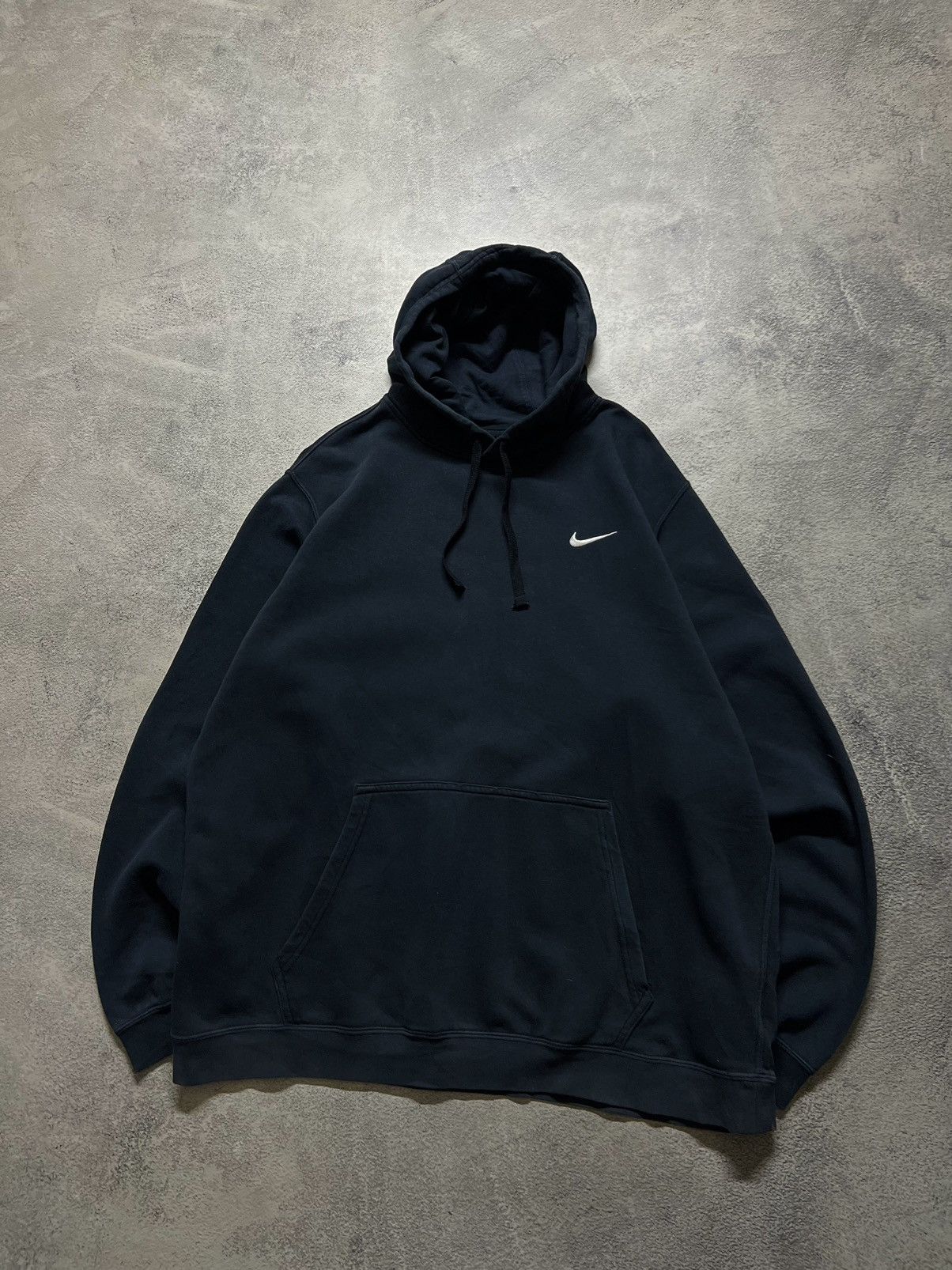 Nike × Vintage Vintage Y2k Nike 🖤 Mini Swoosh Blank Basic Hoodie 00’s Size US XL / EU 56 / 4 - 3 Thumbnail