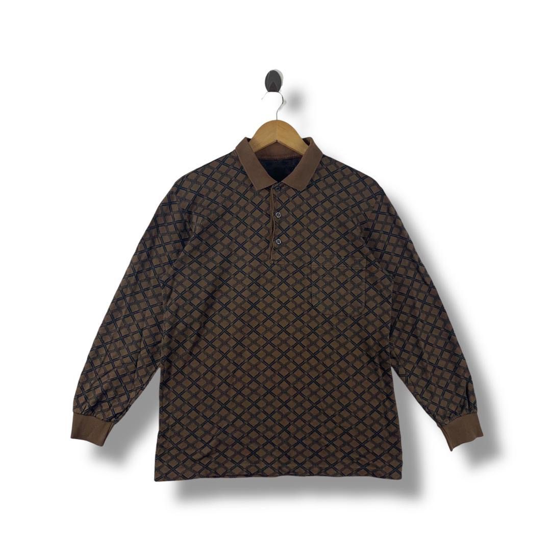 Givenchy × Vintage Vintage GIVENCHY monogram long sleeve polo tee Size US XL / EU 56 / 4 - 1 Thumbnail