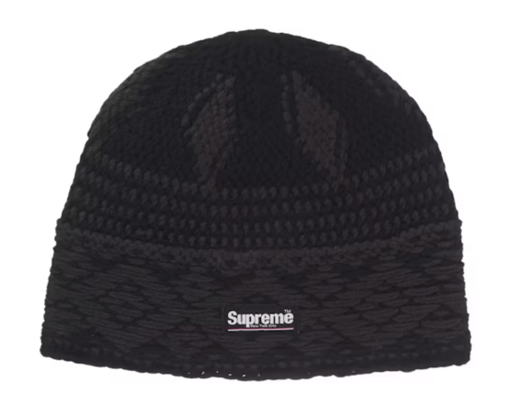 帽子 Supreme Tag Beanie Black Supreme Tag Beanie (SS24) - $40