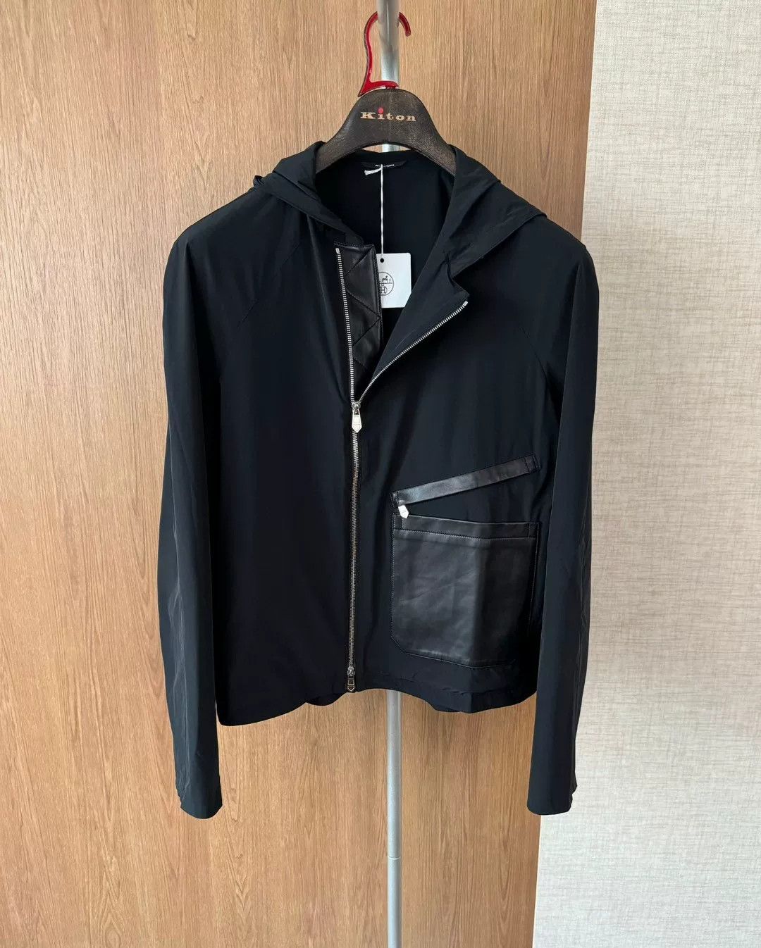 Hermes Hermes Men's Hooded Jacket with Leather Details Size US M / EU 48-50 / 2 - 1 Thumbnail