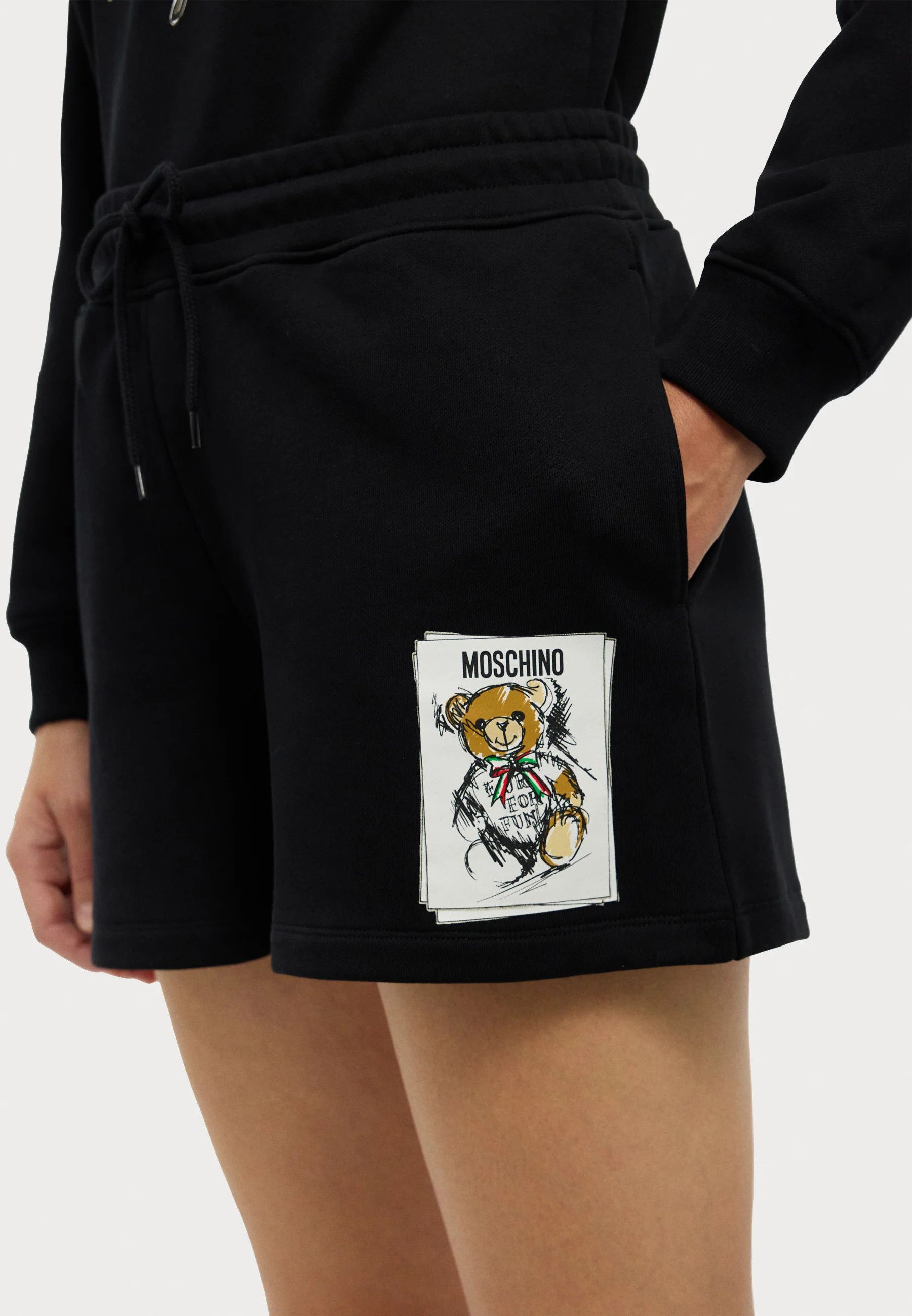 o1s22i1n0824 Teddy Bear Sports Shorts in Black