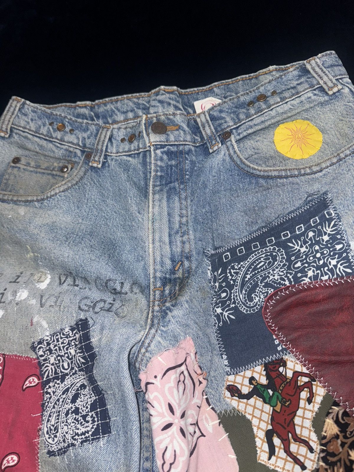 Other Sole In Viaggio Patchwork Levi’s Pants Size US 34 / EU 50 - 7 Thumbnail