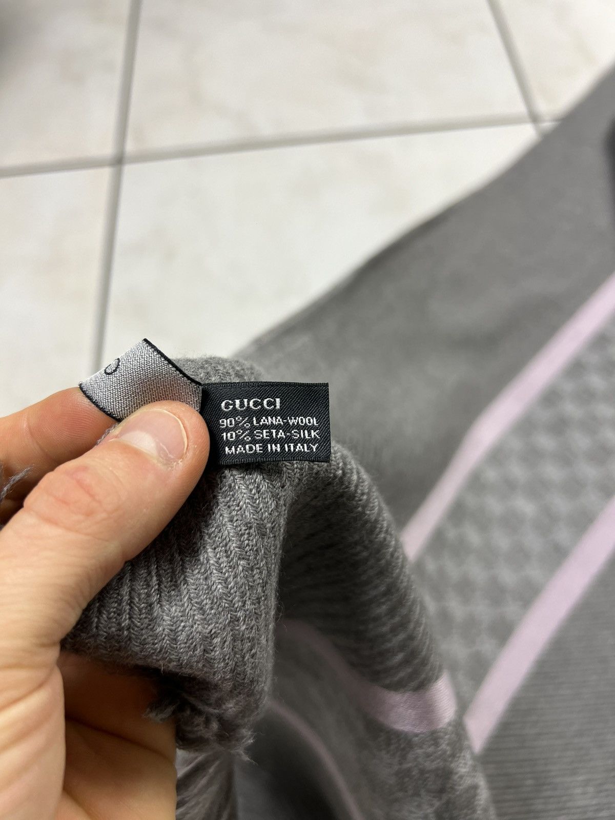 Gucci Gucci Tom Ford wool silk muffler scarf monogram stripe logo Size ONE SIZE - 14 Thumbnail