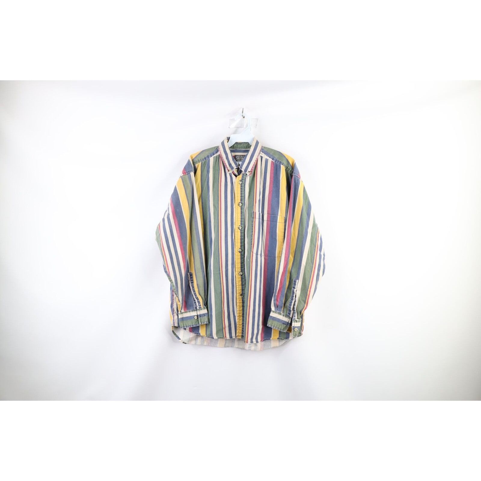 Vintage Vintage 90s Streetwear aded Rainbow Striped Button Shirt Size US M / EU 48-50 / 2 - 1 Thumbnail
