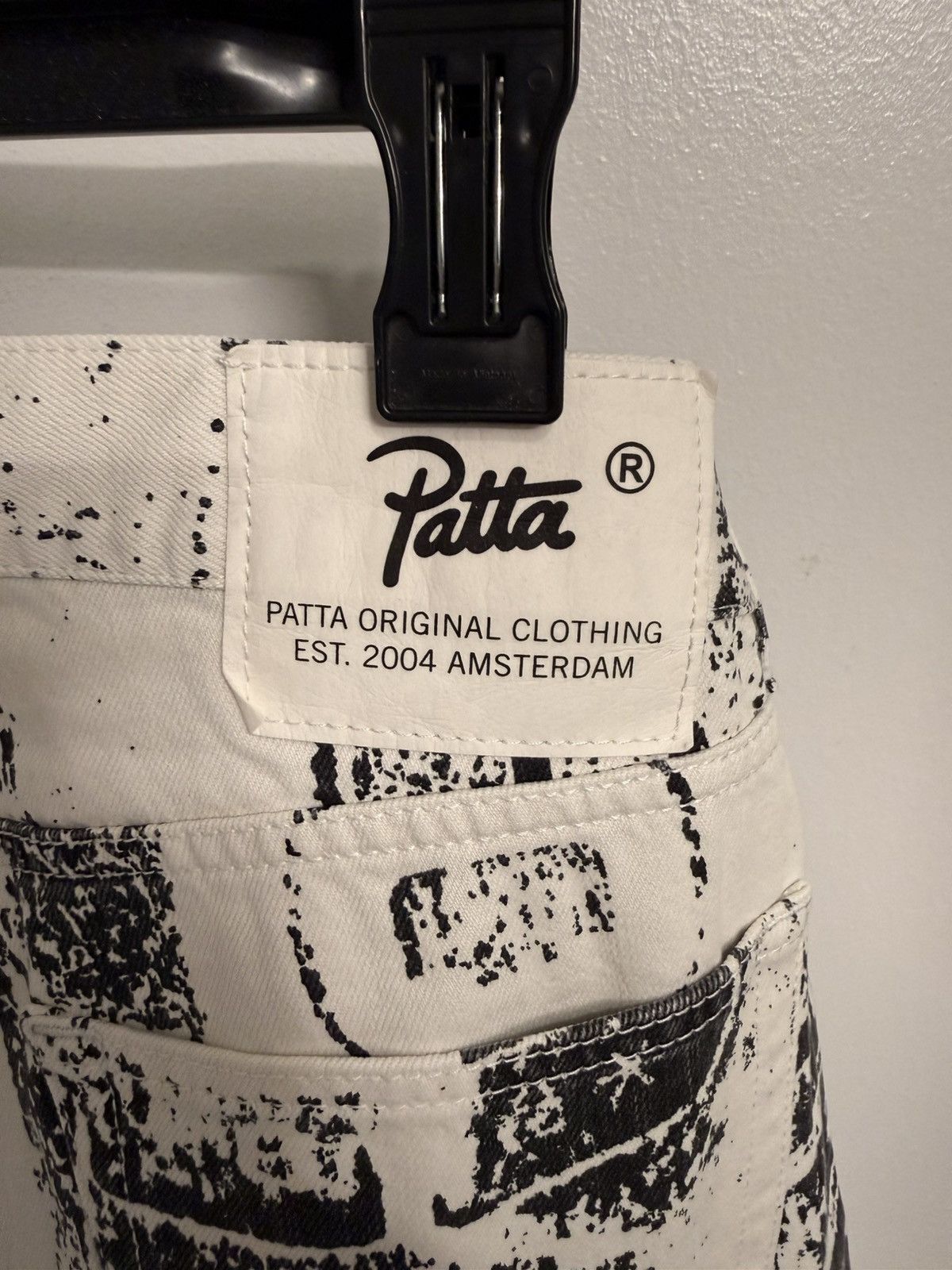 Patta Patta Black White Allover Print Denim Jeans 32/32 Size US 32 / EU 48 - 7 Thumbnail