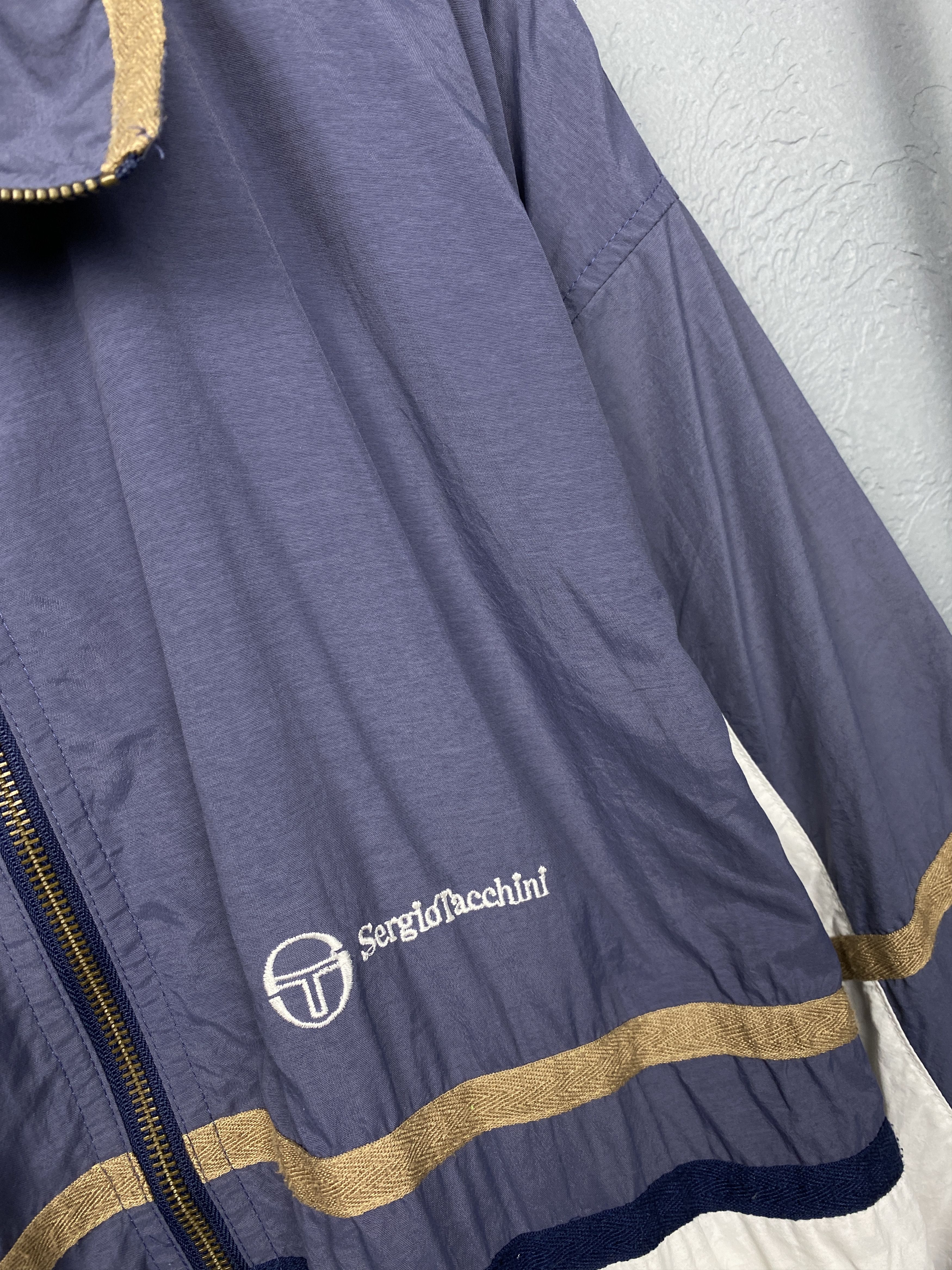 Sergio Tacchini Sergio Tacchini 90s Vintage Mens Nylon Track Top Jacket Size US L / EU 52-54 / 3 - 3 Thumbnail