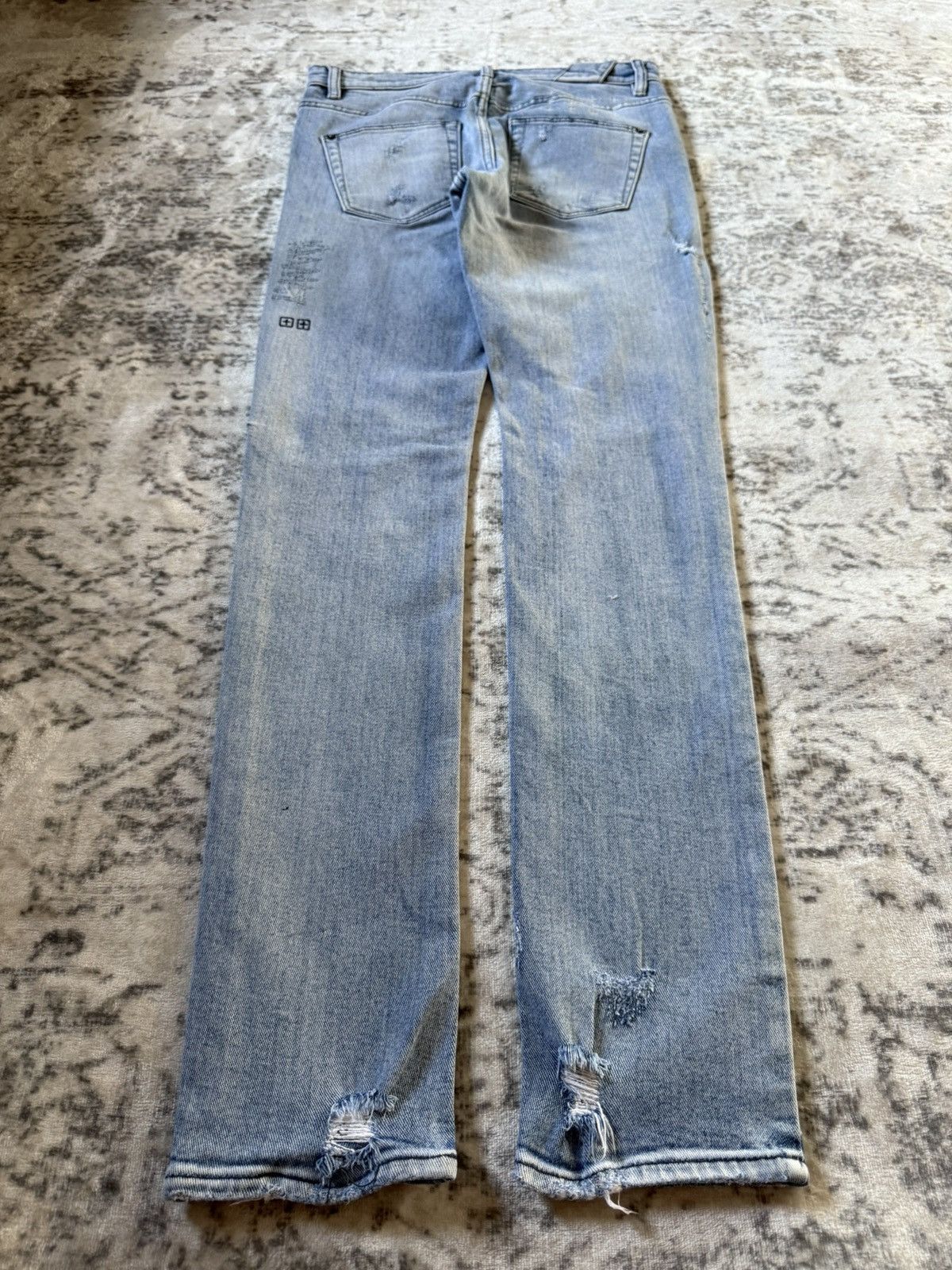 Ksubi Ksubi Studded Phython Snake Repaired Distressed Skinny Jeans Size US 30 / EU 46 - 2 Thumbnail