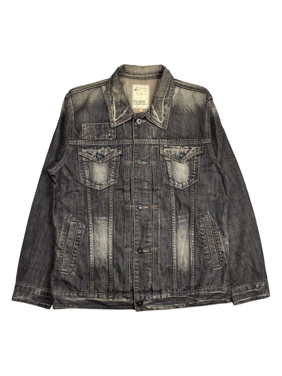 If Six Was Nine 1990s Studio Eksempel Apocalypse Style Mud Wash Denim Jacket Size US M / EU 48-50 / 2 - 1 Thumbnail
