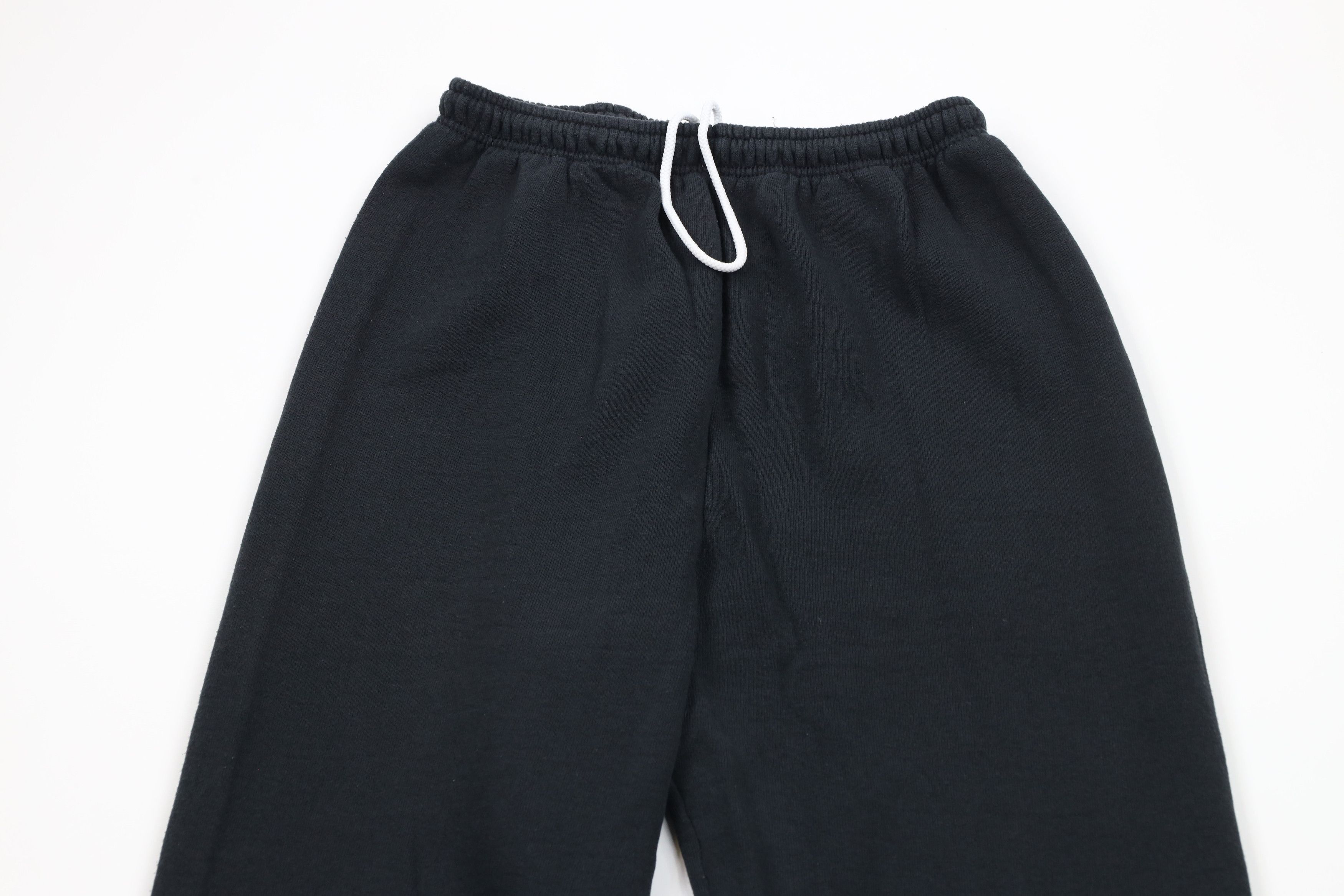 Vintage Vintage 90s Streetwear Blank Cuffed Sweatpants Joggers Black Size US 34 / EU 50 - 2 Thumbnail