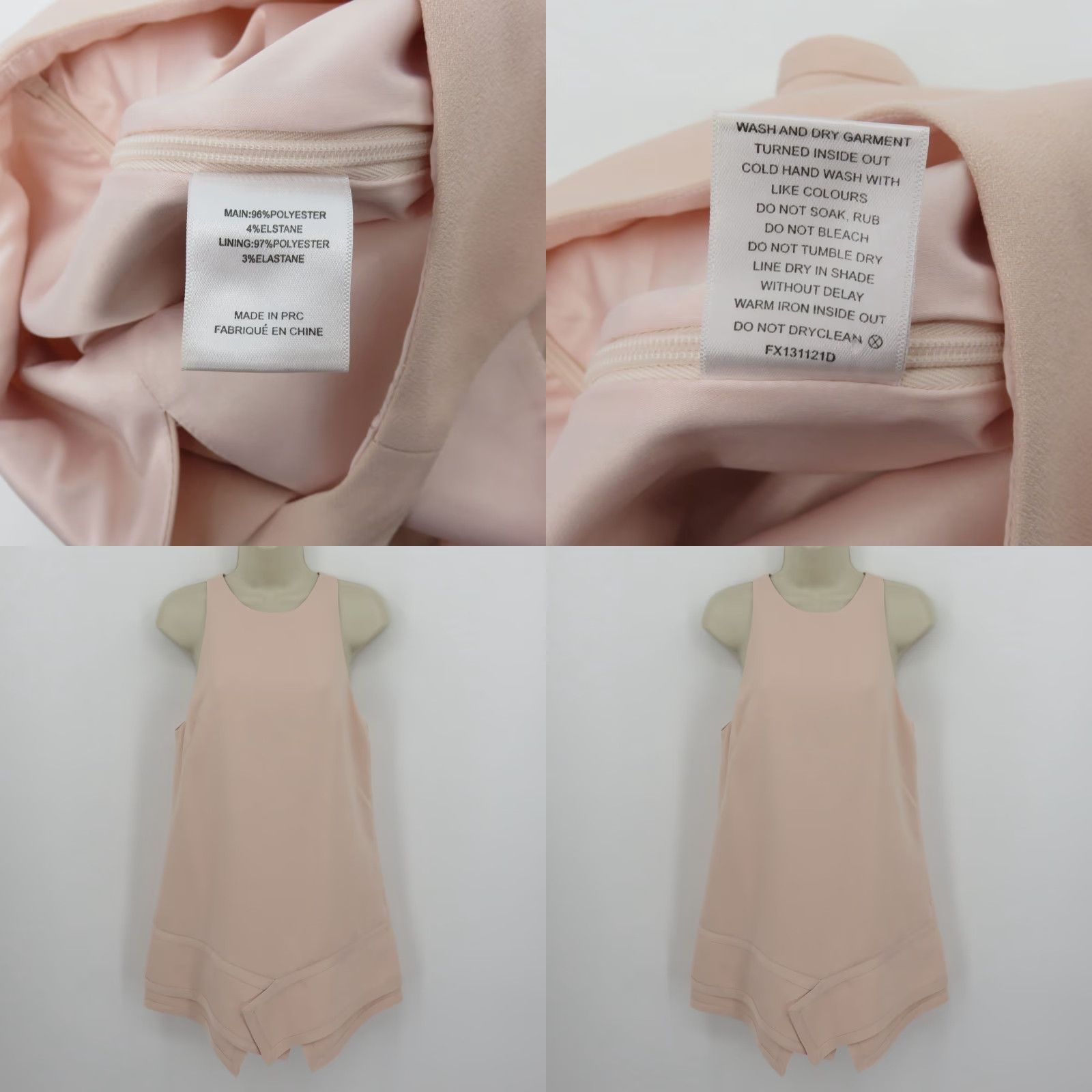 Vintage Finders Keepers Women Small Like Smoke Blush Pink Sleeveless Asymmetrical Dress Size S / US 4 / IT 40 - 8 Thumbnail