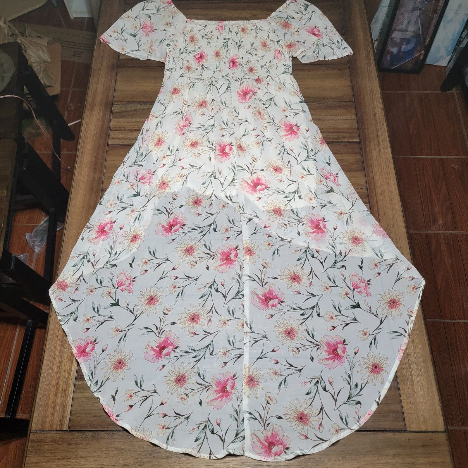Other Lily Rose Short Sleeve Summer Hi-Low Dress w/ Flowers - XL Size XL / US 12-14 / IT 48-50 - 4 Thumbnail