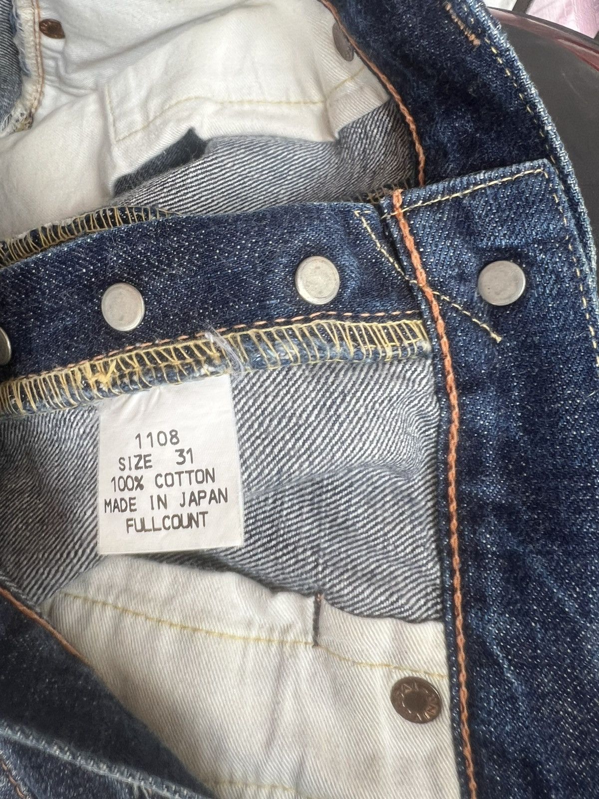 Full Count & Co. Vintage Full Count Japan Fade Blue Denim Selvedge Jeans Size US 31 - 25 Thumbnail