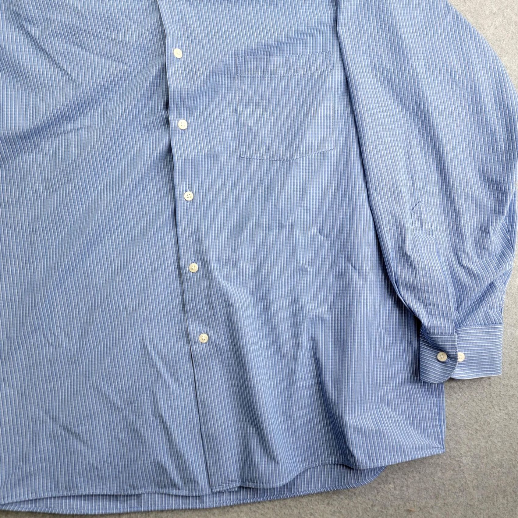 Van Heusen Van Heusen Shirt Mens XL Blue Broadcloth Button Front Wrinkle Free Regular Fit Size US XL / EU 56 / 4 - 5 Thumbnail