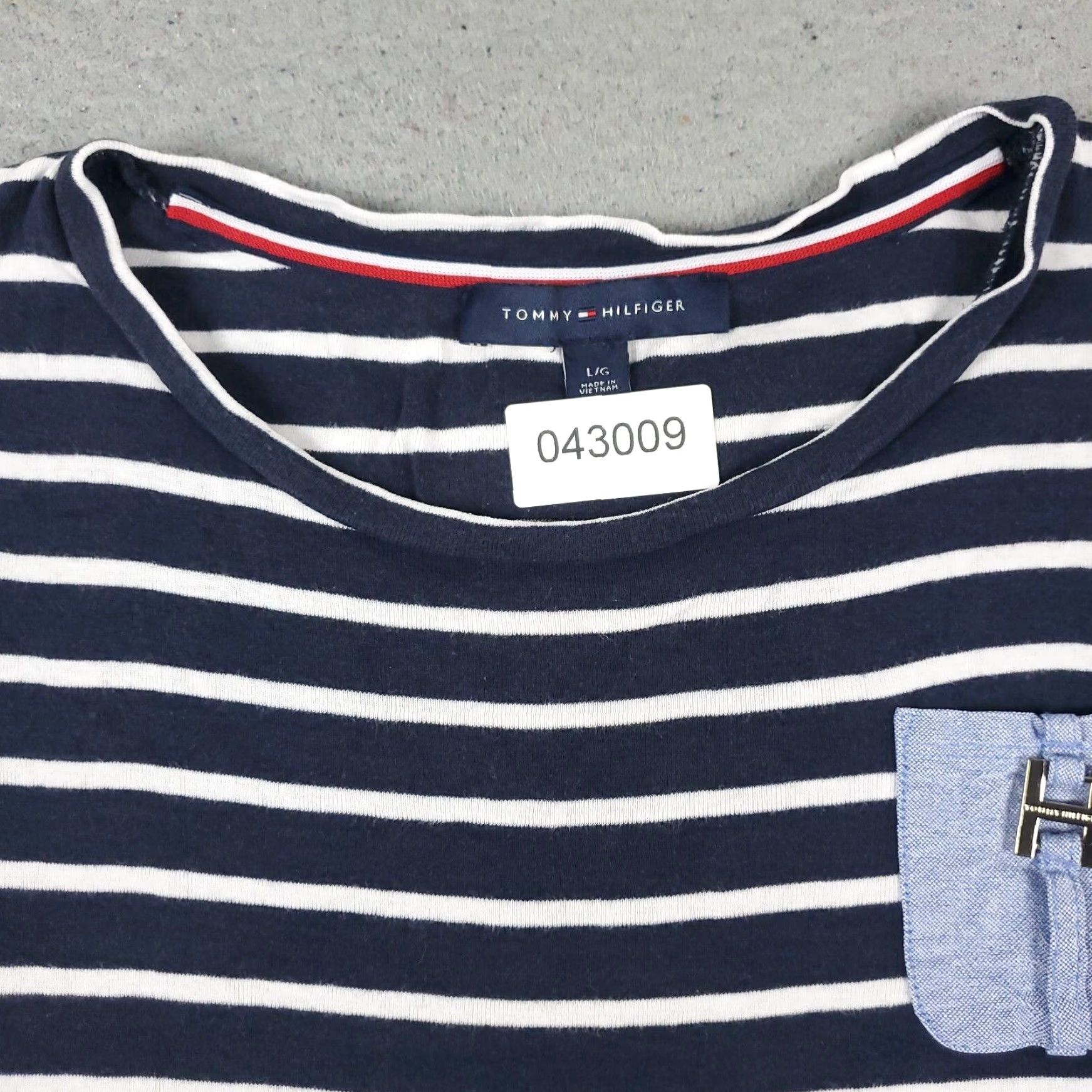 Tommy Hilfiger Tommy Hilfiger Womens Blue White Striped Short Sleeve T Shirt Large Size L / US 10 / IT 46 - 2 Thumbnail