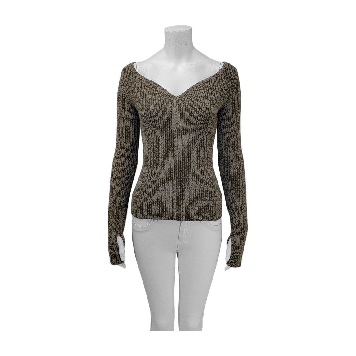 Balenciaga Balenciaga Ribbed Knit Sweater Brown Size 36 Size XS / US 0-2 / IT 36-38 - 1 Thumbnail