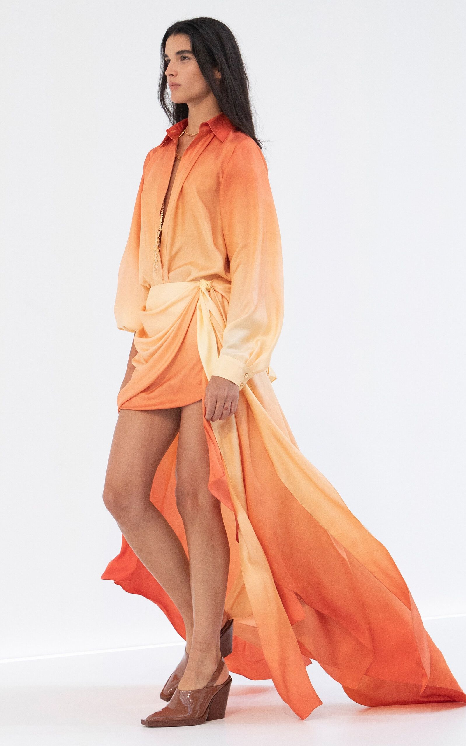 Zimmermann oc11z0525 Tranquility Draped Silk Mini Skirt in Orange Size 25" / US 0 / IT 36 - 3 Thumbnail
