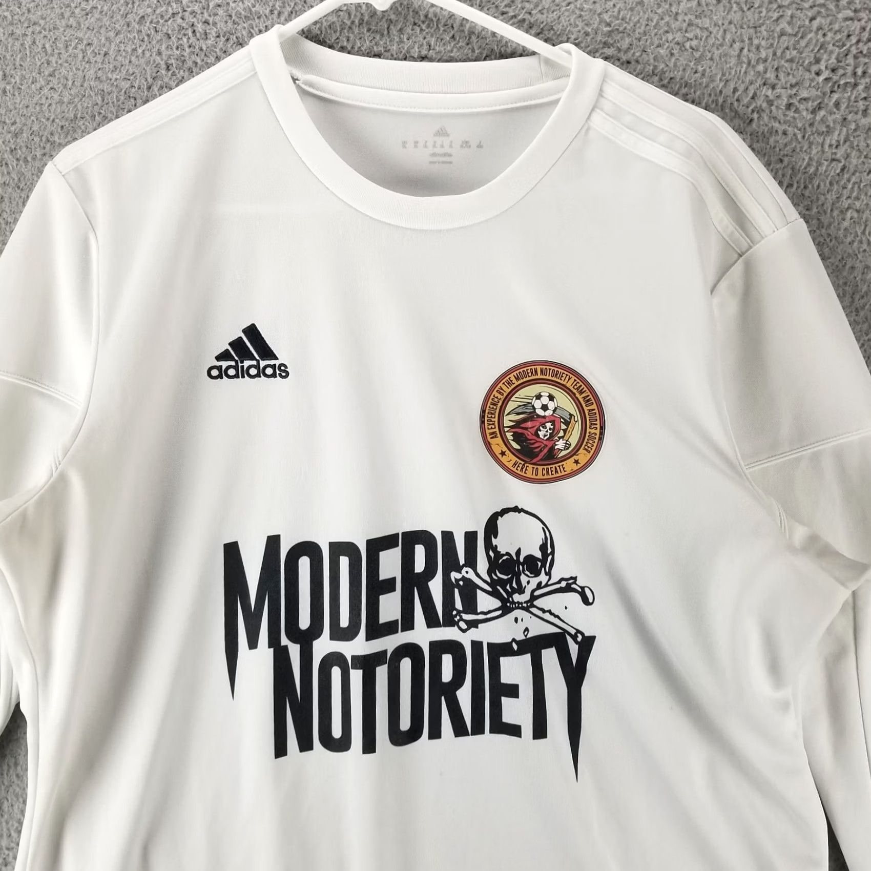 Adidas Adidas x Modern Notoriety Climalite Jersey Men XL White Soccer Long Sleeve Shirt Size US XL / EU 56 / 4 - 2 Thumbnail