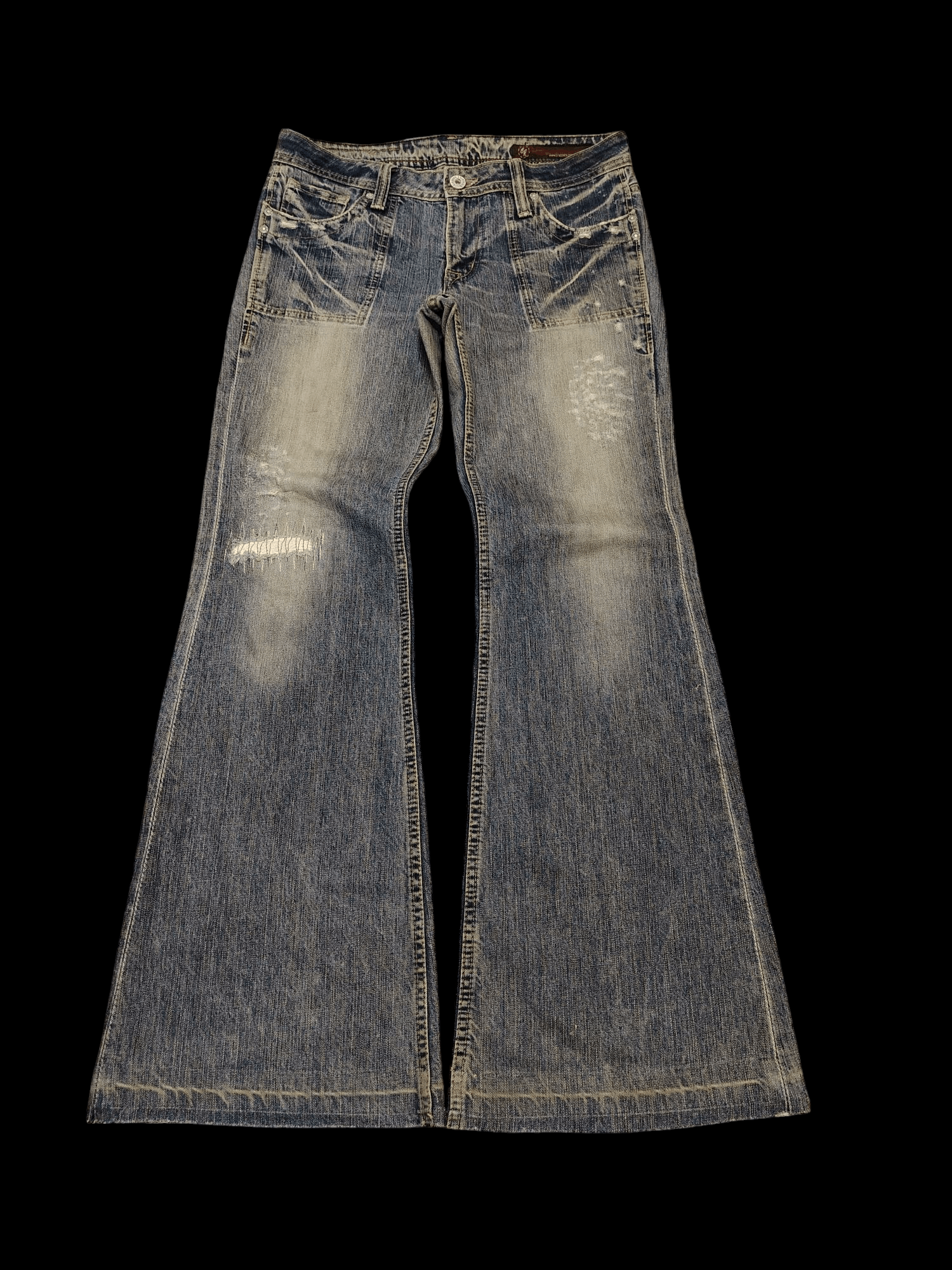 If Six Was Nine × Japanese Brand Japanese 90's Bootcut Brappers distressed denim flared jeans Size US 31 - 1 Thumbnail