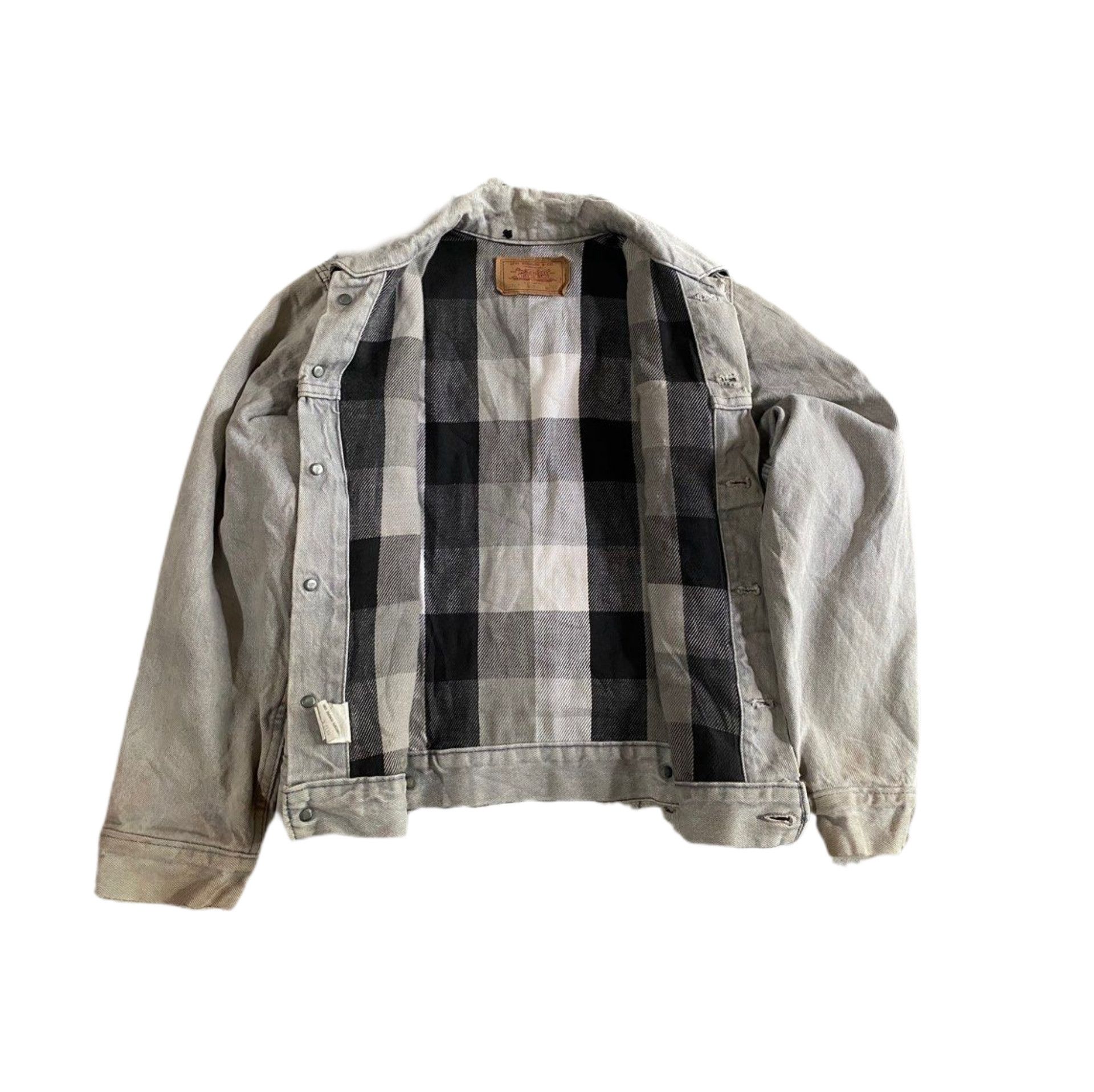 Levi's Vintage 80's Levi's 70707 Baggy Denim Jacket Plaid Lining Size US M / EU 48-50 / 2 - 2 Thumbnail