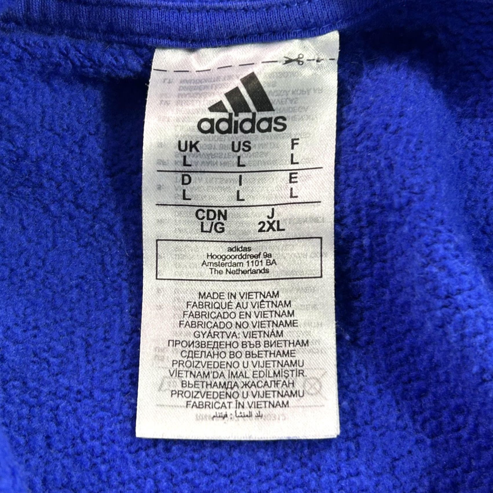 Adidas Adidas Hoodie Mens Large Blue Three Stripe Fleece Pullover Sweatshirt IJ8934 Size US L / EU 52-54 / 3 - 4 Thumbnail