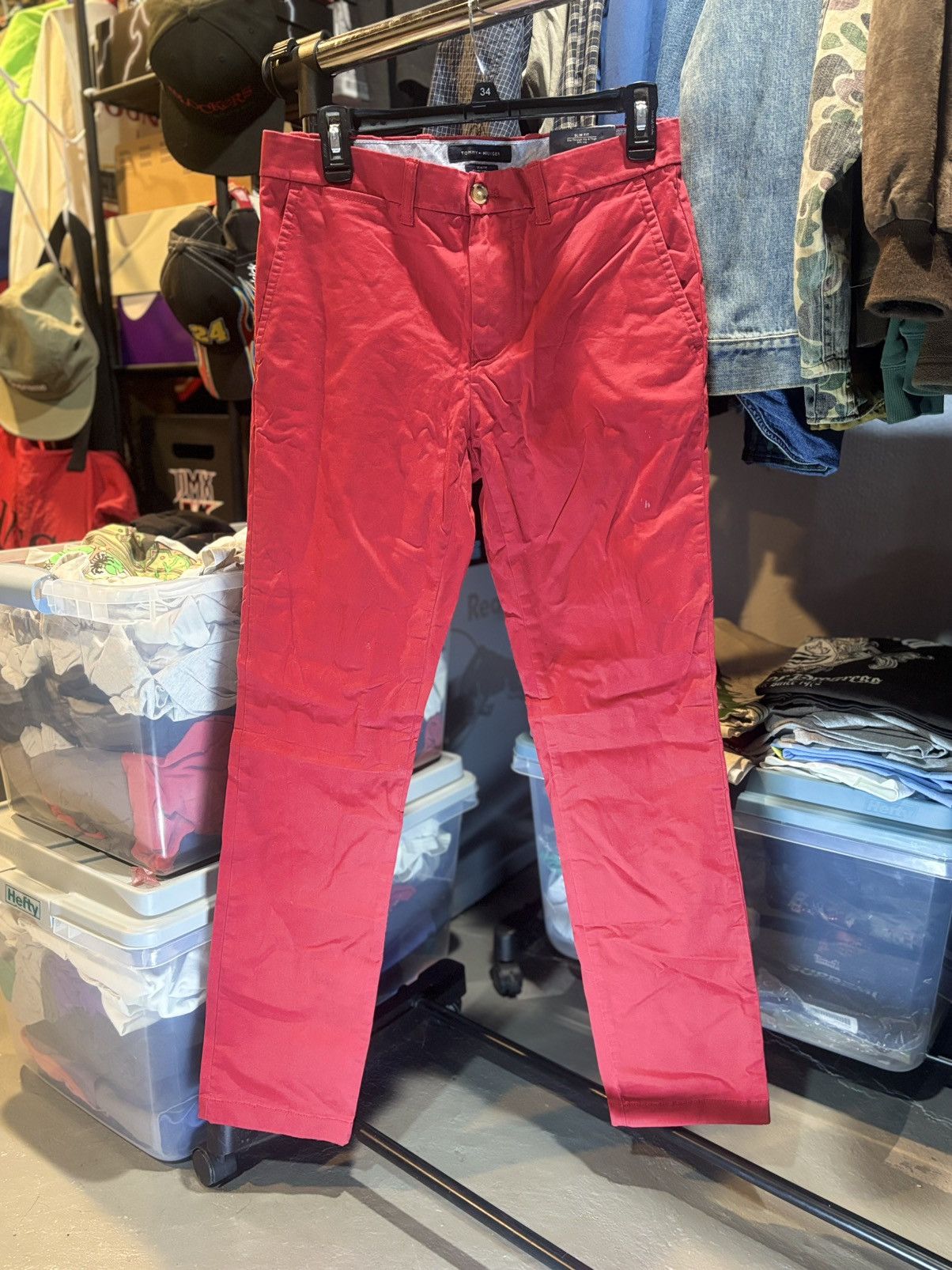 Tommy Hilfiger 30x32 Tommy Hilfiger Red Slim Fit Pants Size US 30 / EU 46 - 2 Thumbnail