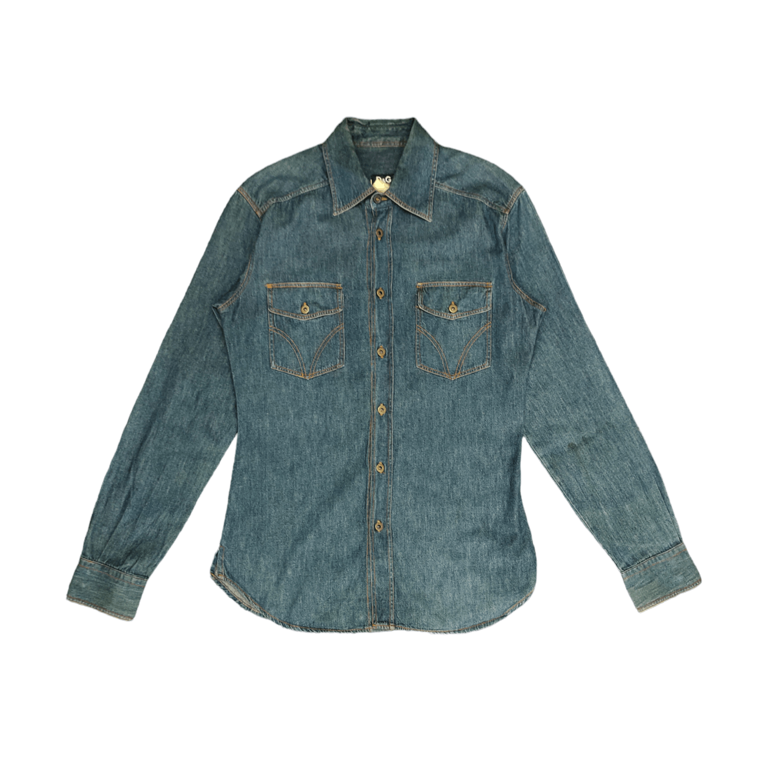 Dolce & Gabbana Dolce & Gabbana Double Pocket Denim Shirt Japan Edition Size US S / EU 44-46 / 1 - 1 Thumbnail