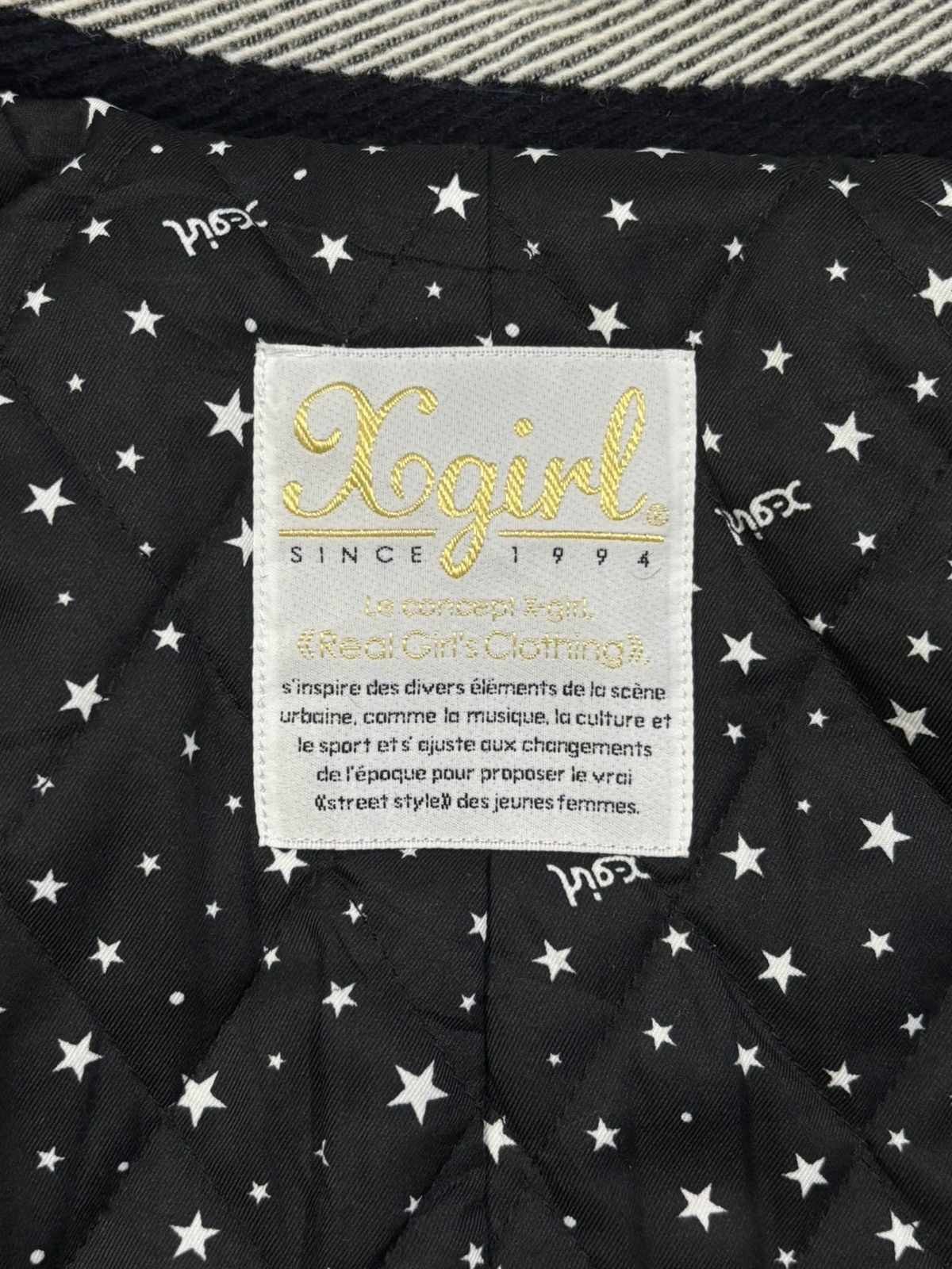 X-Girl X-Girl Navy & Grey Striped Wool Blend Hooded Duffle Jacket Size M / US 6-8 / IT 42-44 - 19 Thumbnail