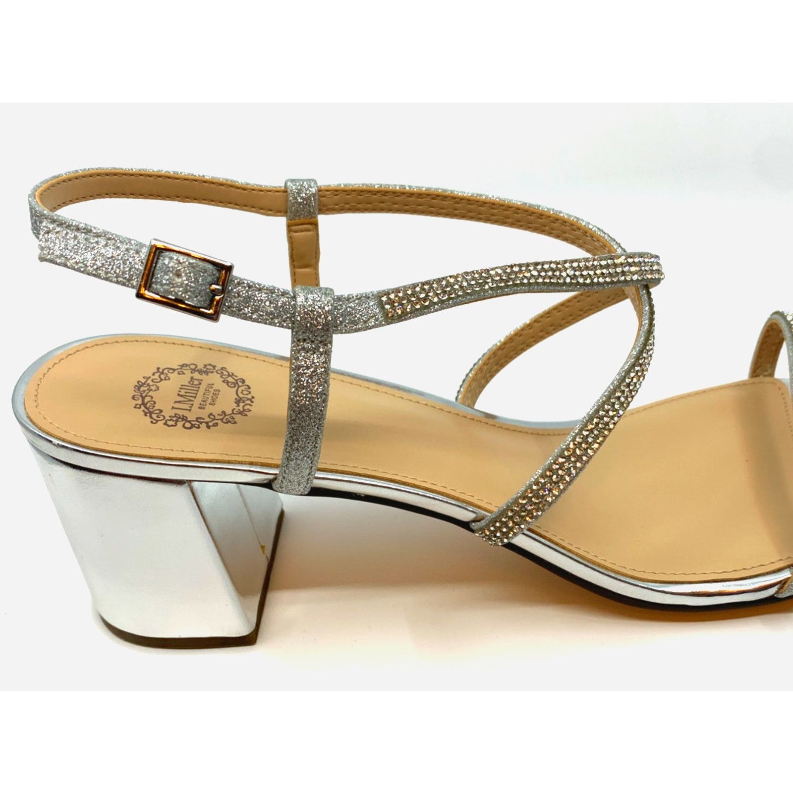 Other I. MILLER Rhinestone Silver Heeled Sandals - Size 11 - New Size US 11 / IT 41 - 5 Thumbnail