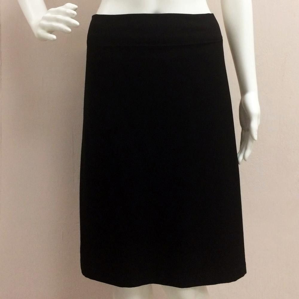 Eileen Fisher Eileen Fisher Black Fold Over Crepe Skirt Size 42" / US 20 - 1 Thumbnail