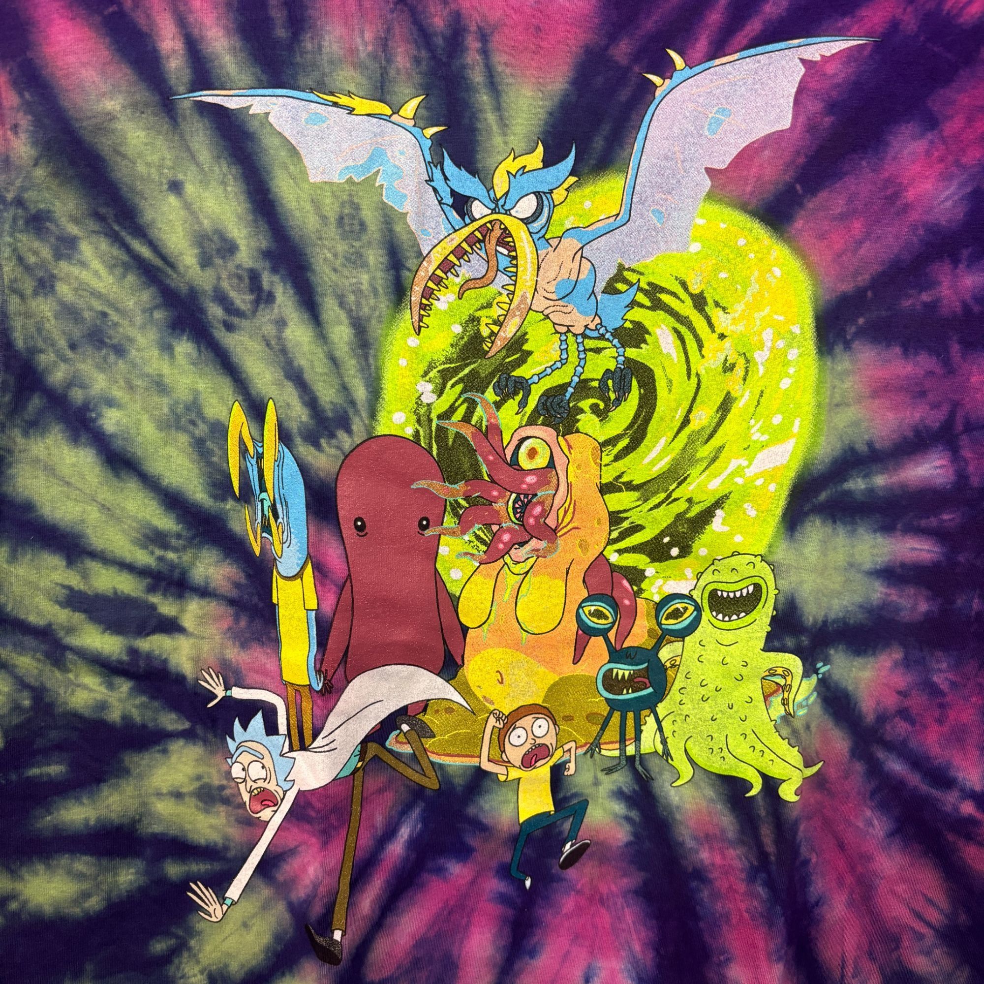 Ripple Junction Rock and Morty Aliens Escaping portal tiedye T-shirt size me Size US M / EU 48-50 / 2 - 2 Thumbnail
