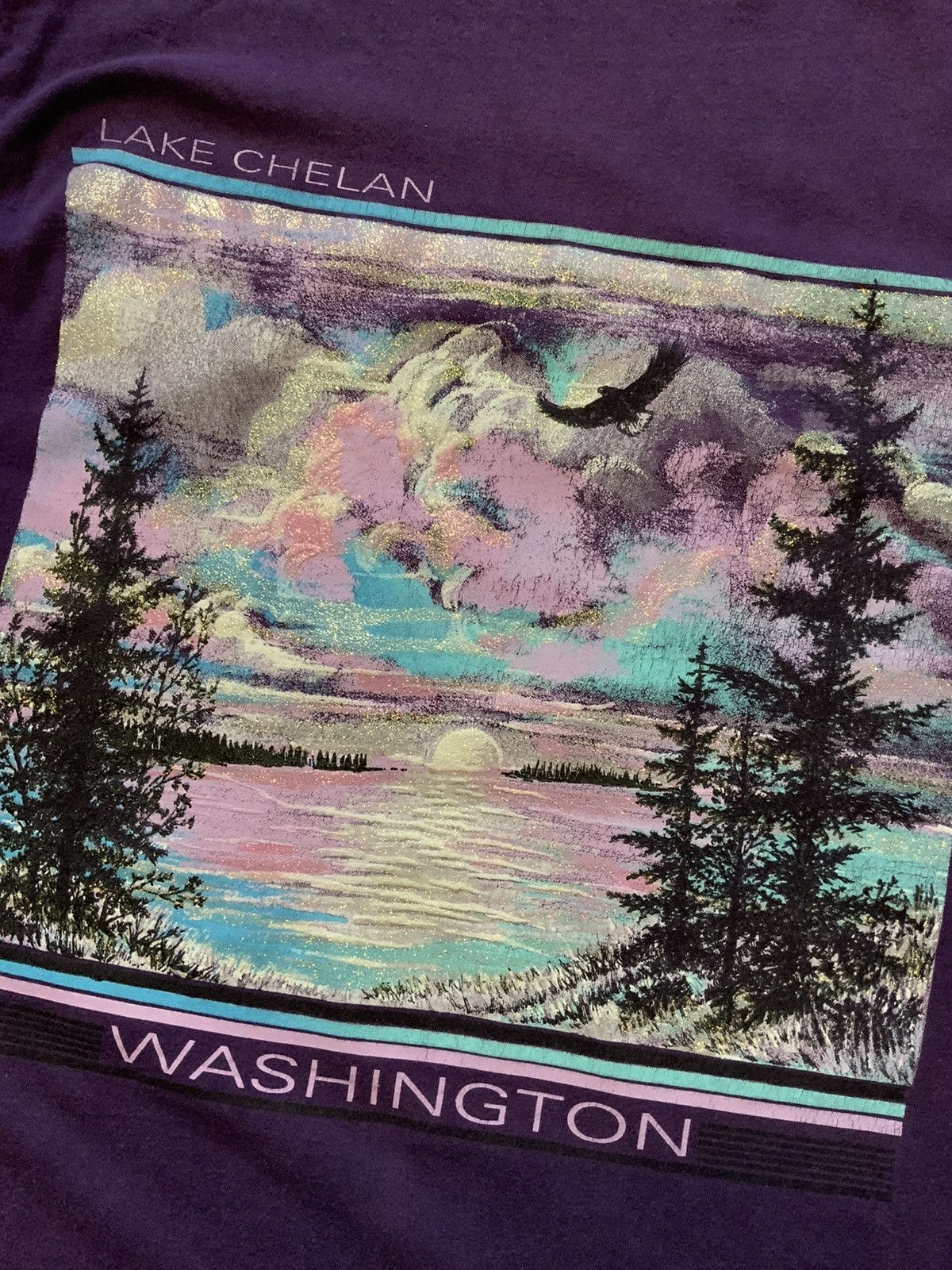 Vintage 1991 Lake Chelan Washington Landscape Single Stitch T-Shirt Size US L / EU 52-54 / 3 - 1 Thumbnail