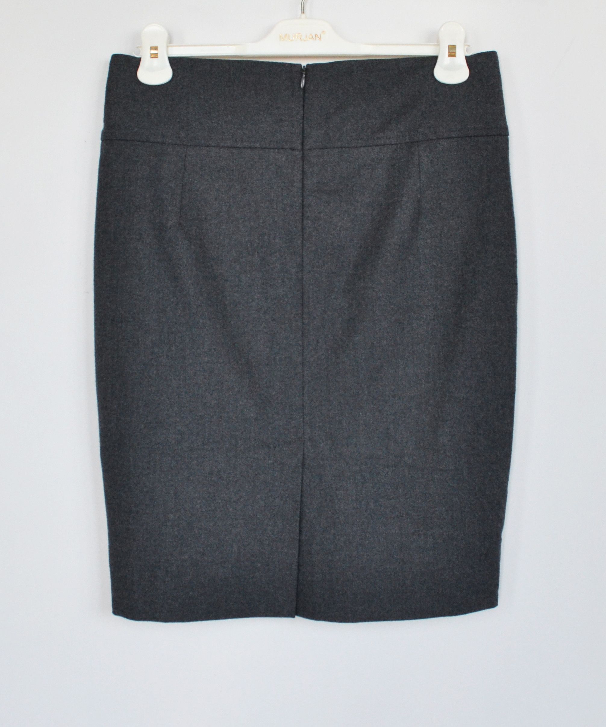 Brunello Cucinelli BRUNELLO CUCINELLI Skirt Wool Leather Midi Brown Grey Size 28" / US 6 / IT 42 - 2 Thumbnail