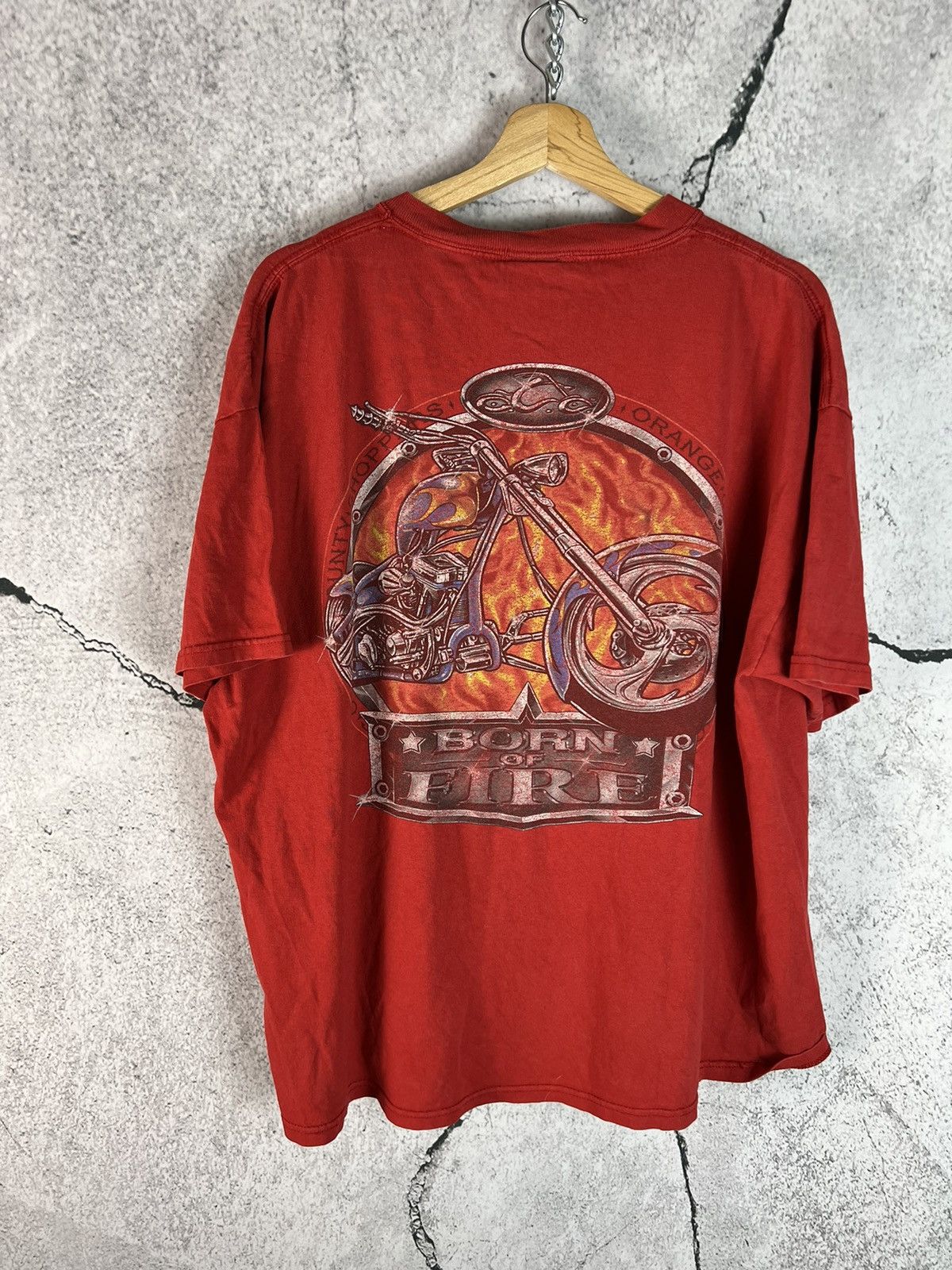 Japanese Brand Vintage Y2K Orange boxy County Choppers sword Graphic Tee Size US XL / EU 56 / 4 - 1 Thumbnail