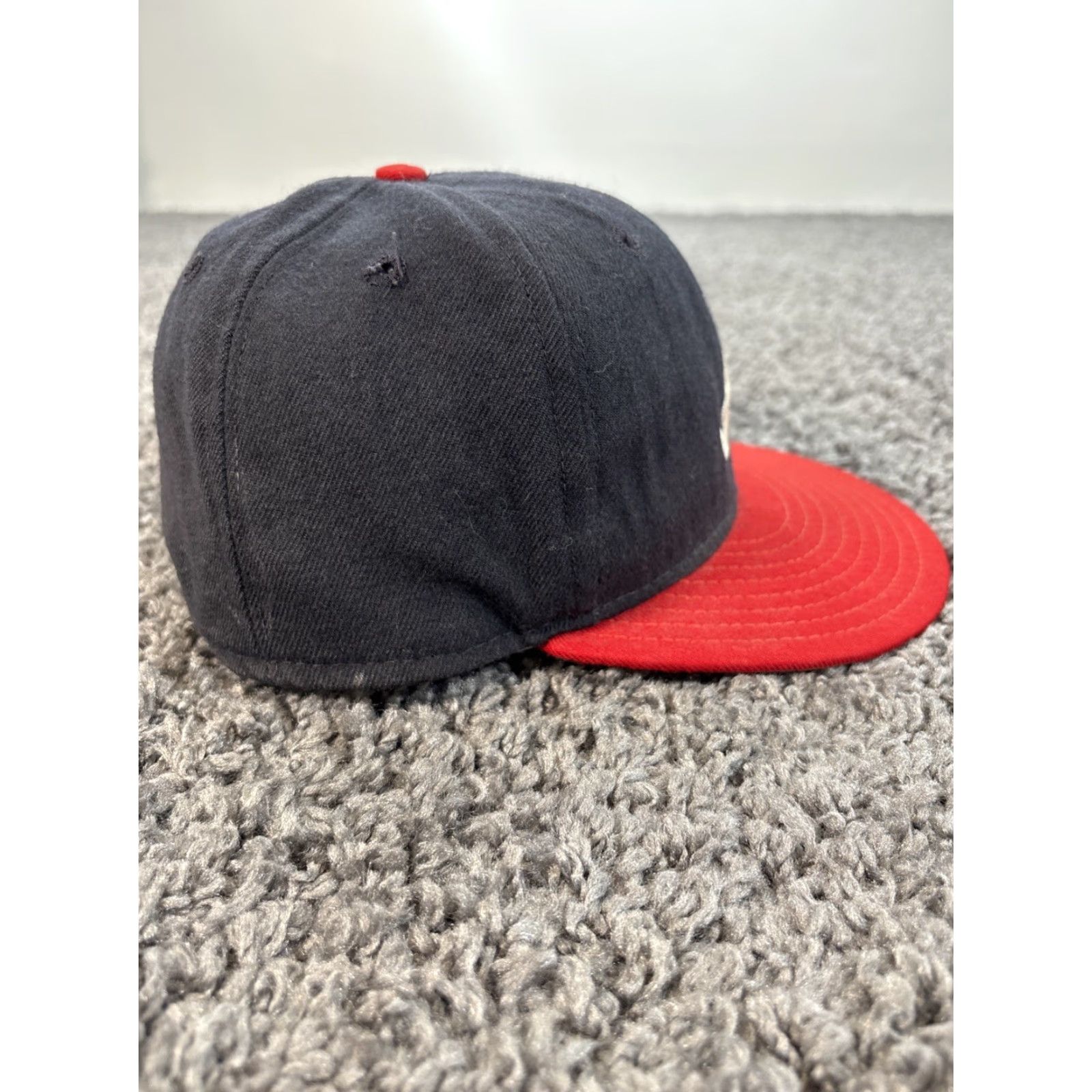 New Era VINTAGE New Era Atlanta Braves Hat 5950 Wool MLB Diamond Collection Cap 7 1/8 Blue Baseball Cap Mens 90s Sports MLB Baseball Size ONE SIZE - 4 Thumbnail