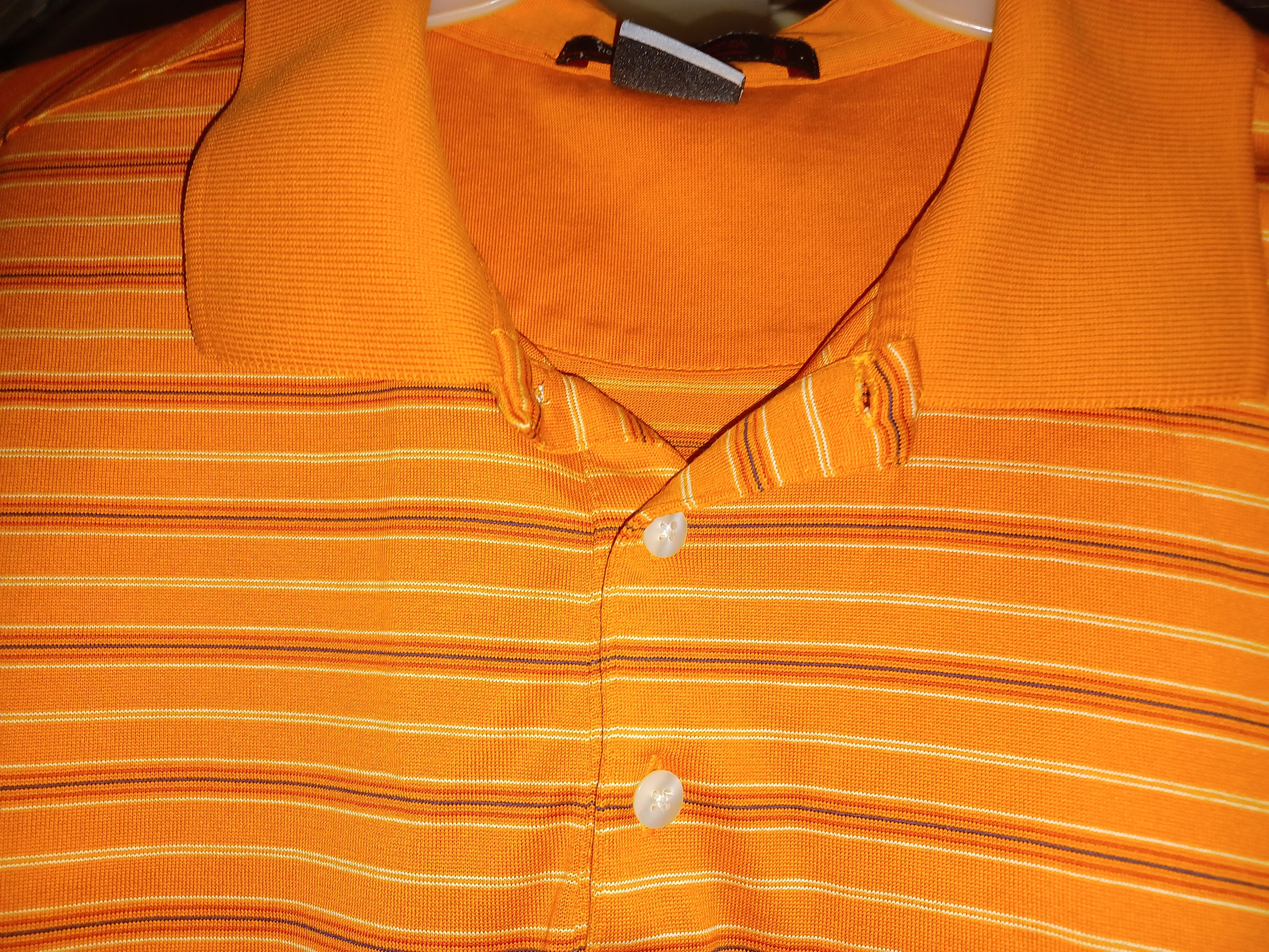 Other Tiger Woods Men's Polo Shirt Large Orange Stripes Size US L / EU 52-54 / 3 - 7 Thumbnail
