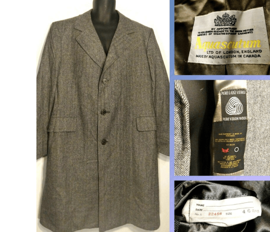 Aquascutum Pure Wool Men Coat Grey Long Lined Coat Sz 46 AQUASCUTUM Size US S / EU 44-46 / 1 - 1 Thumbnail