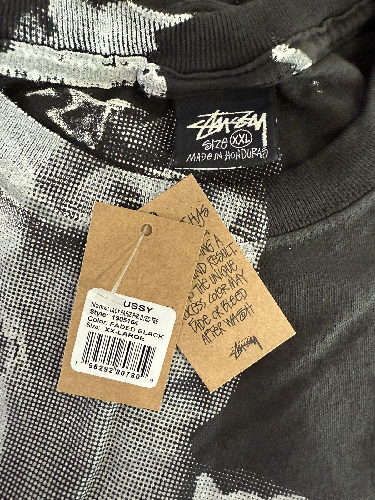 Stussy 🎱 Stussy NEW! Lady Paris Pigment Dyed Tee XXL Black 2XL 🎱 Size US XXL / EU 58 / 5 - 6 Thumbnail